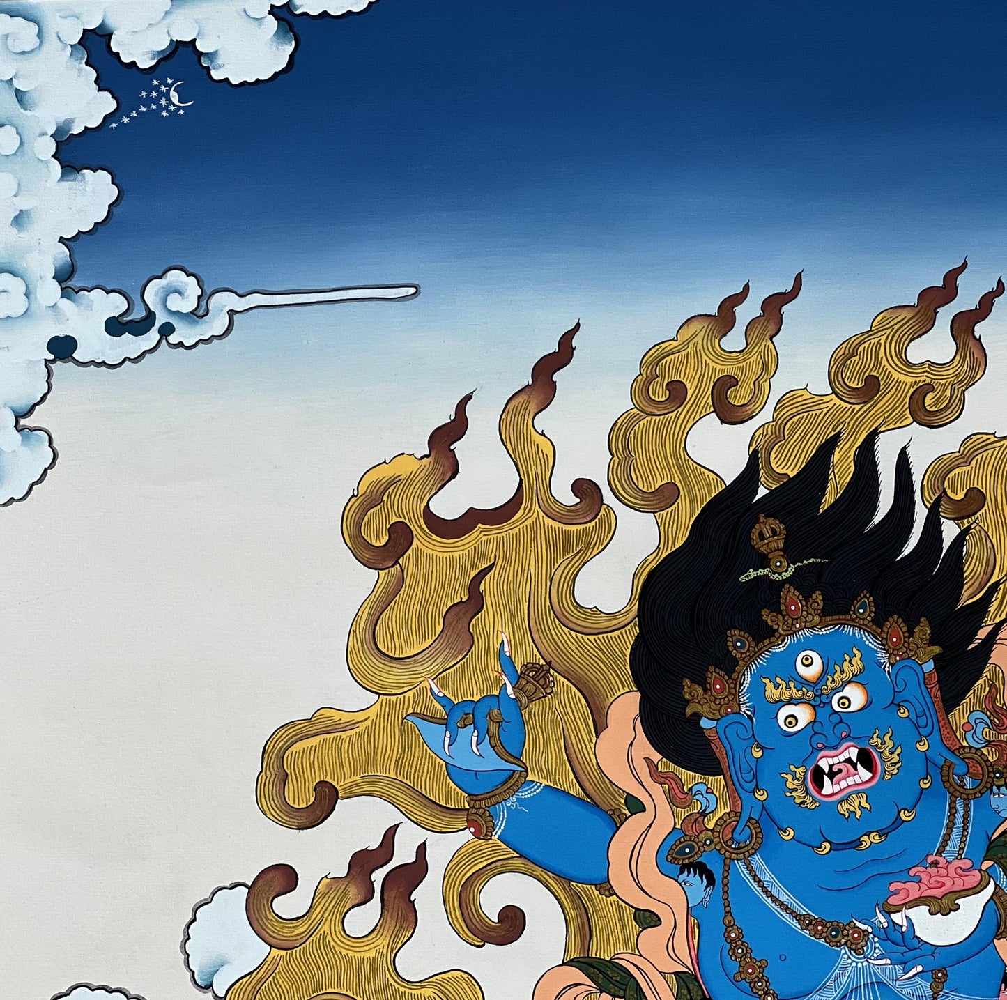 Two-Armed Mahakala Tibetan Thangka Painting • Hand-Painted Protector Deity • Himalayan Masterpiece