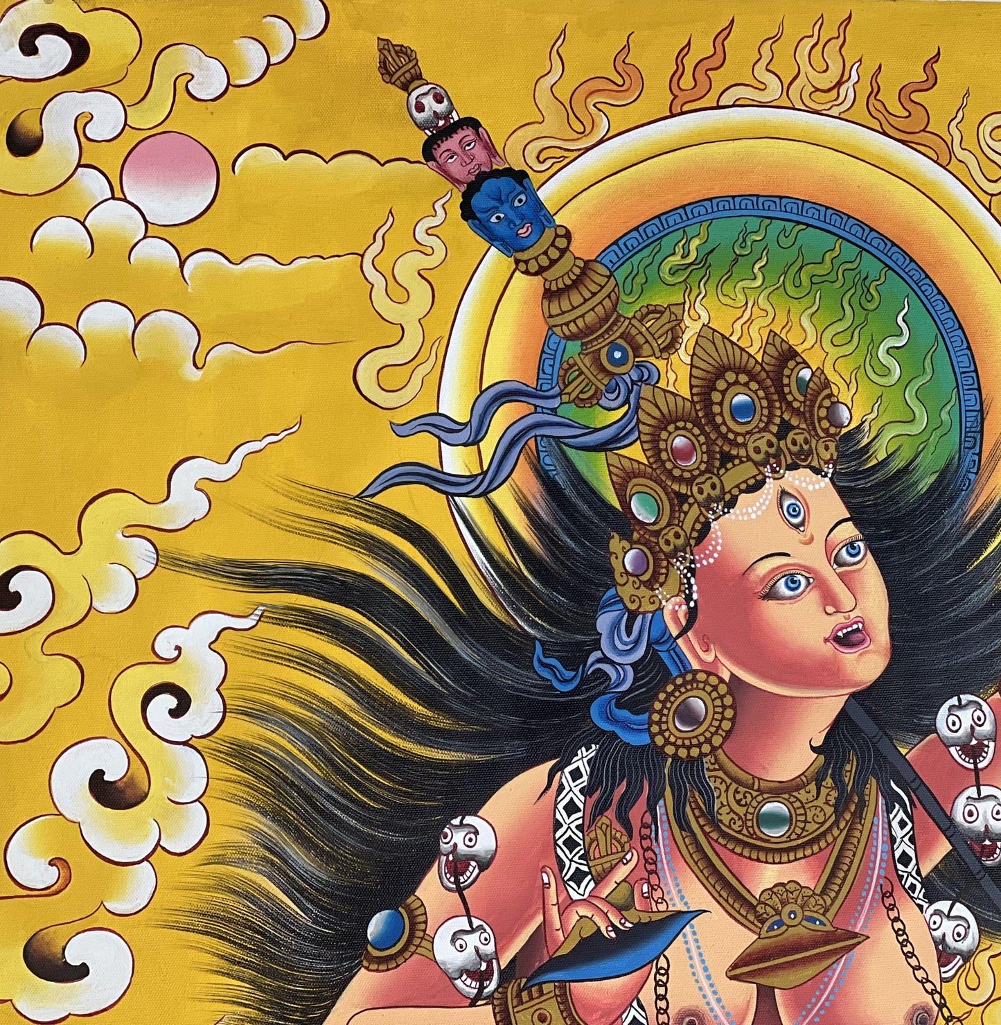 Vajrayogini Acrylic Painting on Canvas • Large Tibetan Buddhist Art • Dakini Tantric Deity