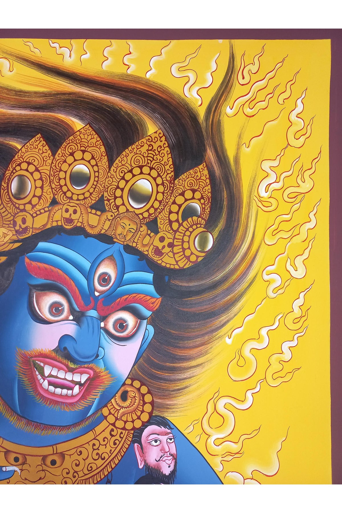Hand Painted Bhairava Thangka, Newari Style, Tibetan Art