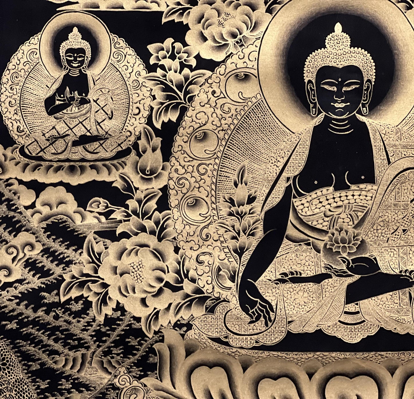 Original Hand-Painted Eight Medicine Buddha Tibetan Thangka Painting – Bhaisajyaguru Healing Art