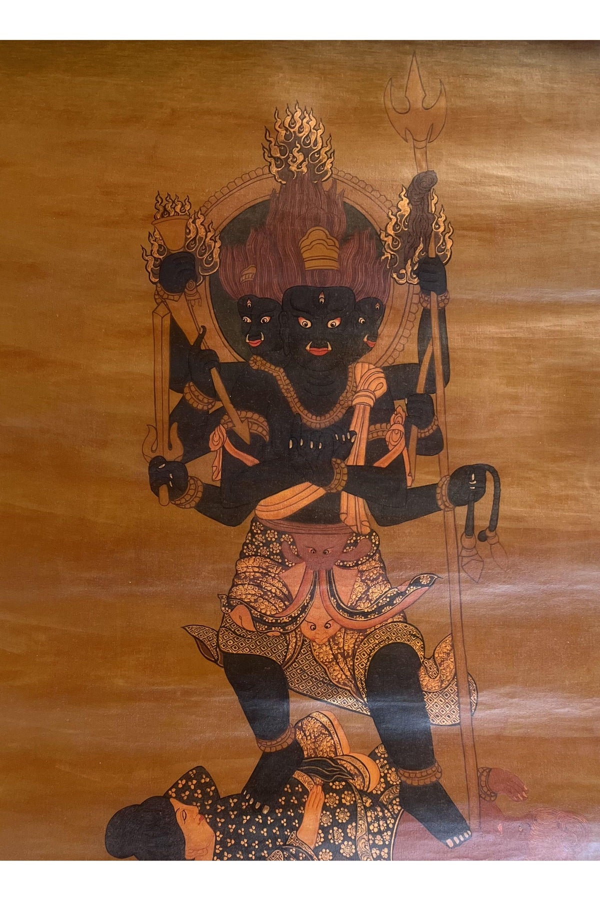 Hand-Painted Acala Thangka Painting: Vajrayana Wisdom King