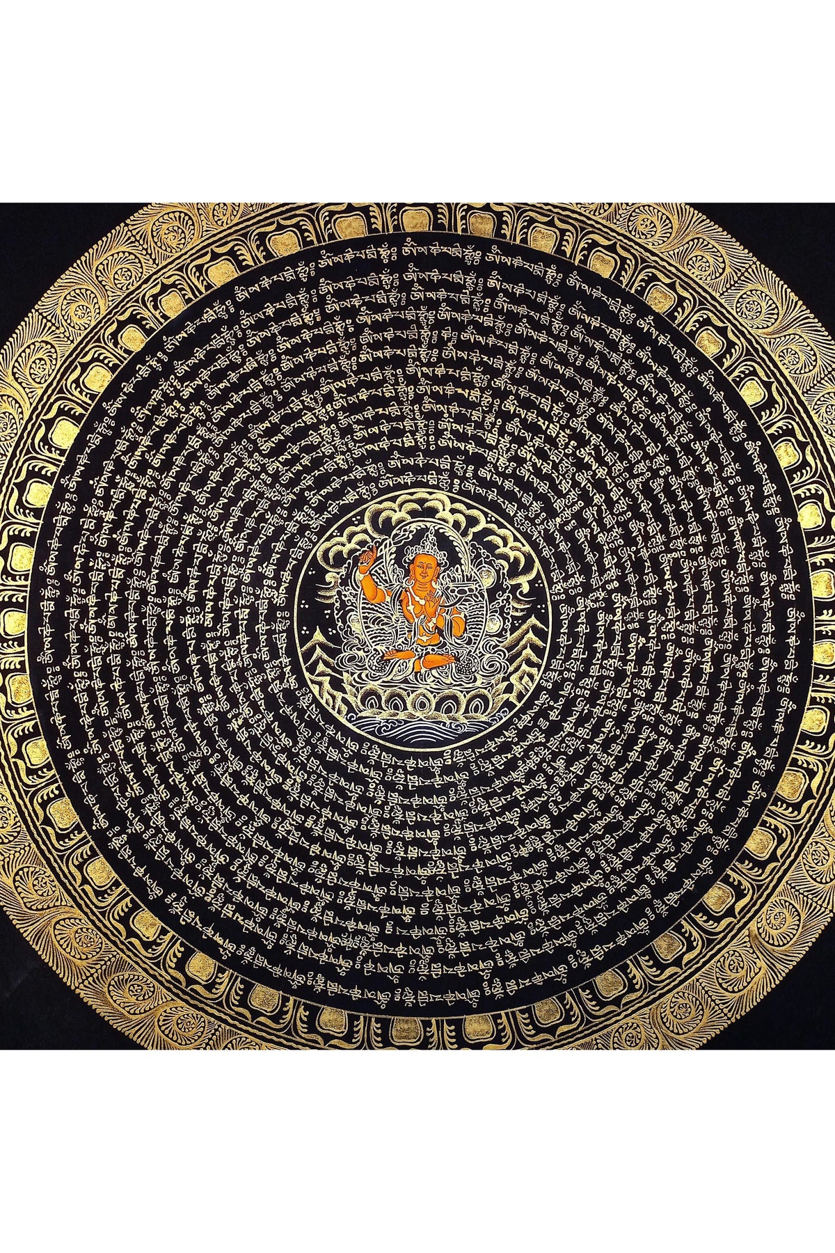 Om Mantra Mandala Thangka Painting | Tibetan Art, Home Blessing
