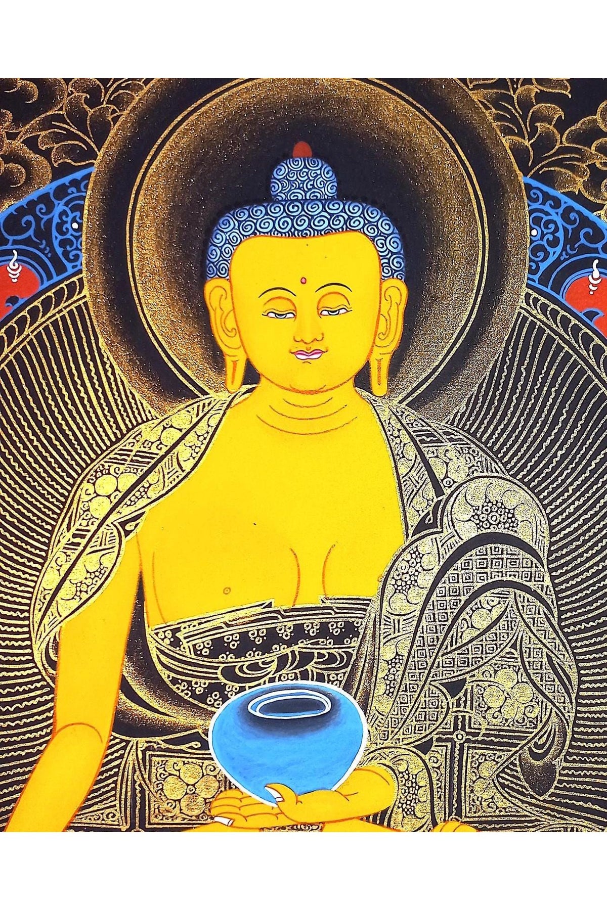 Hand Painted Shakyamuni Buddha Thangka Painting from Nepal