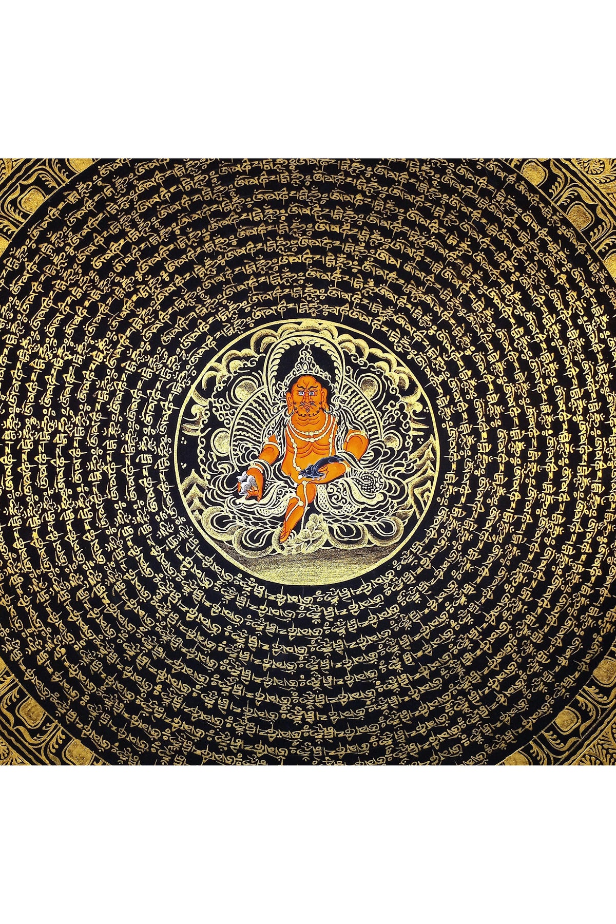 Handmade Om Mantra Mandala Thangka Painting | Tibetan Buddhist Art