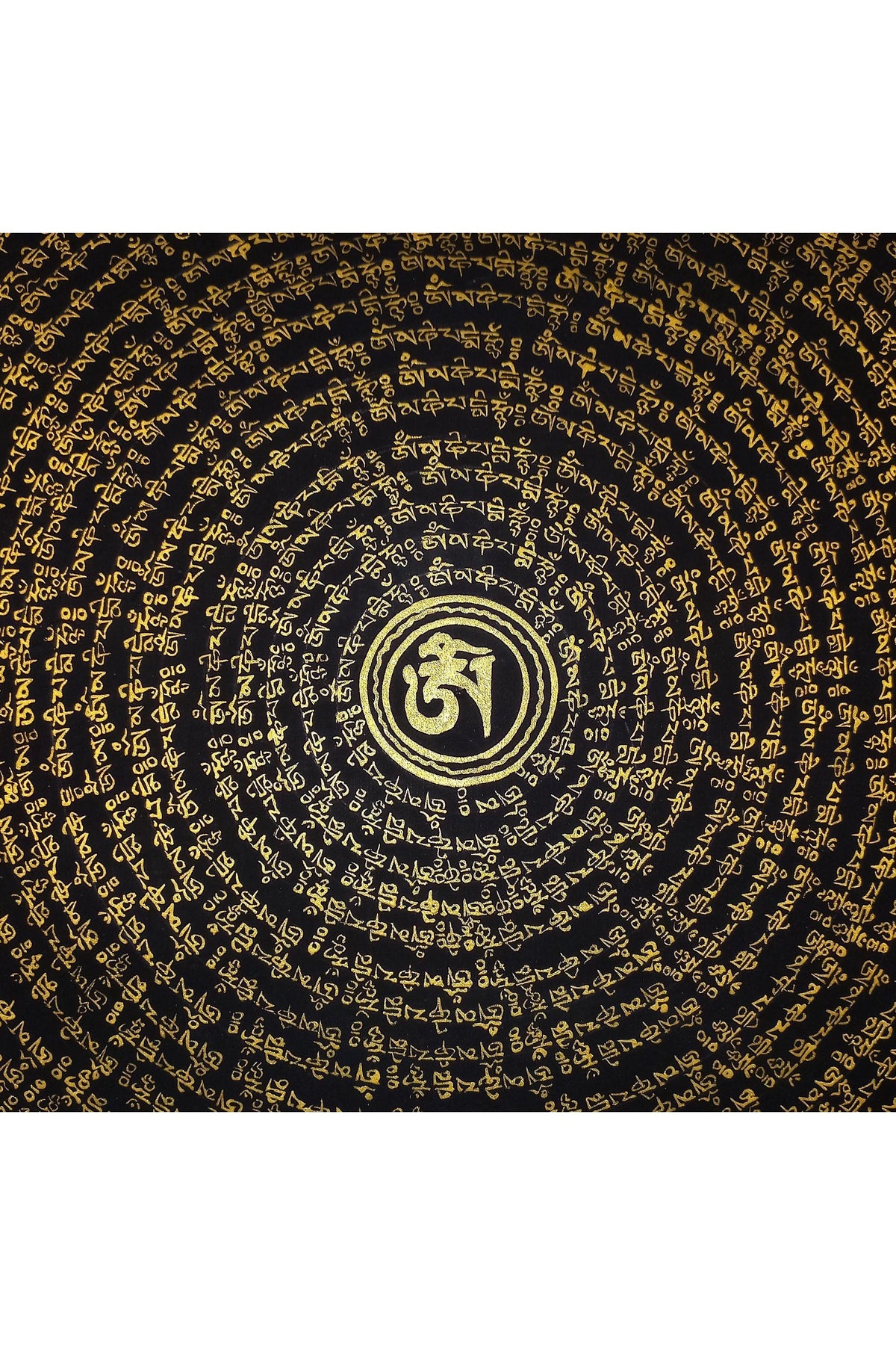 Handmade Om Mantra Mandala Thangka | Tibetan Meditation Art, Good Luck Painting