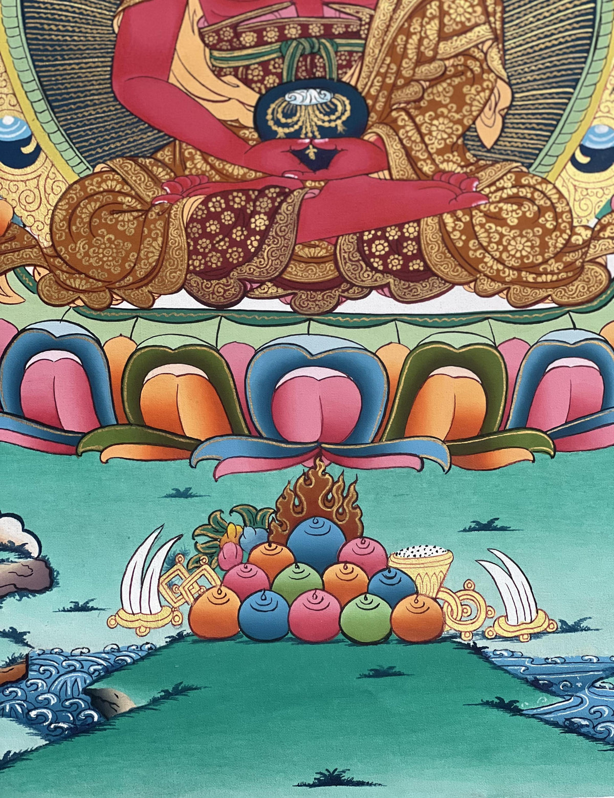 Hand-Painted Amitabha Buddha Thangka: Tibetan Meditation Art