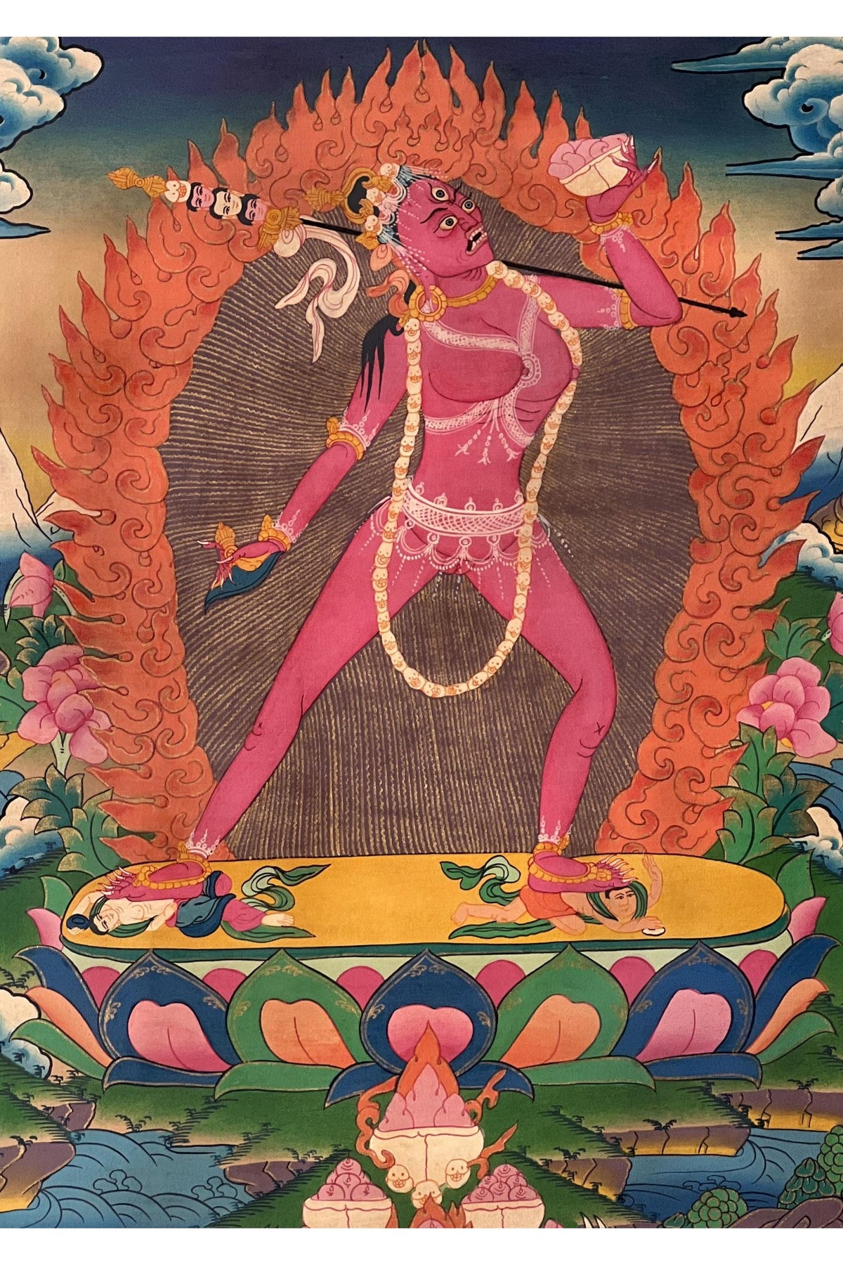 Hand-Painted Vajrayogini Thangka: Tibetan Yogini Tantra Art