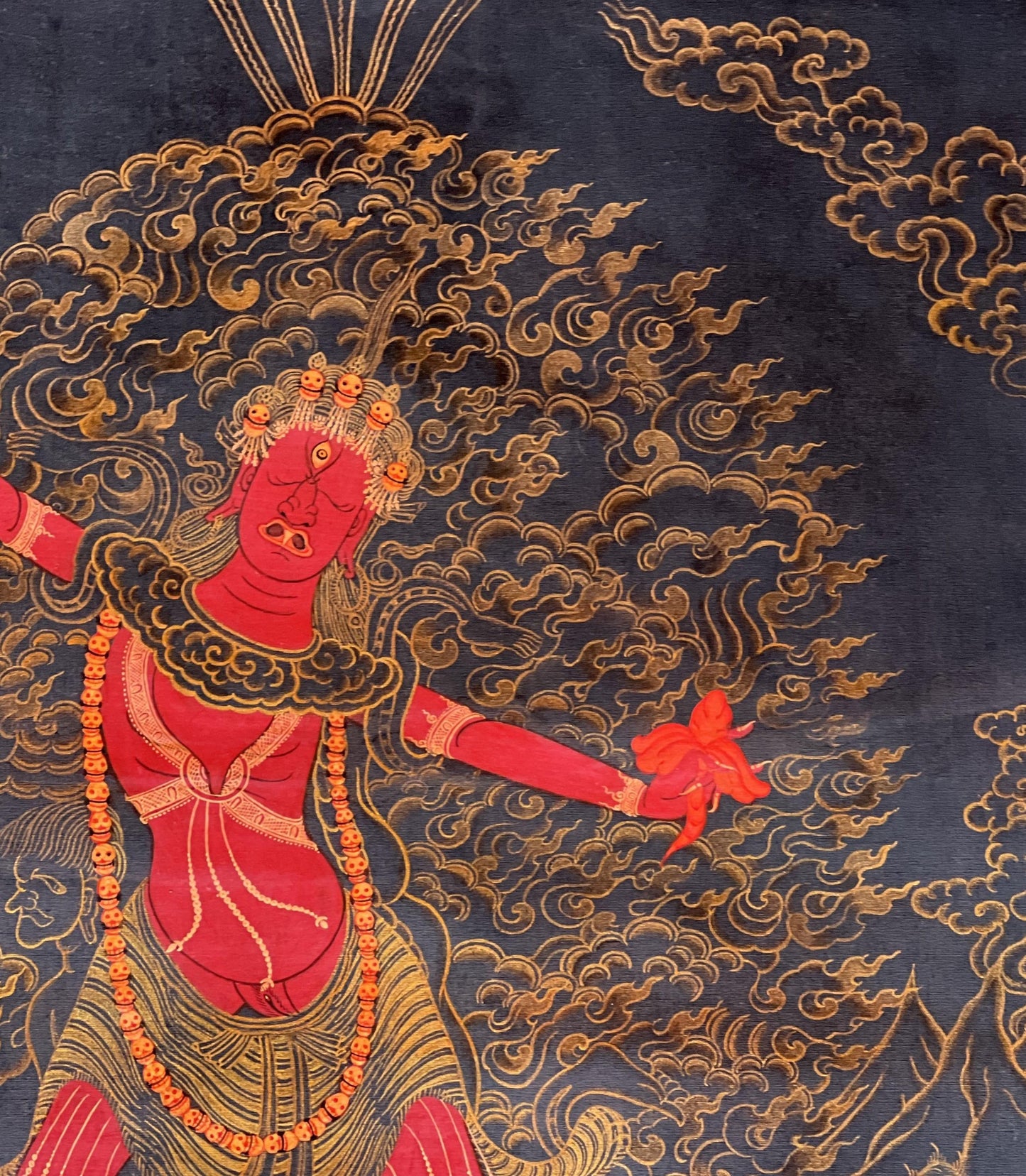 Hand-Painted Ekajati Thangka: One-Eyed Protective Goddess Art