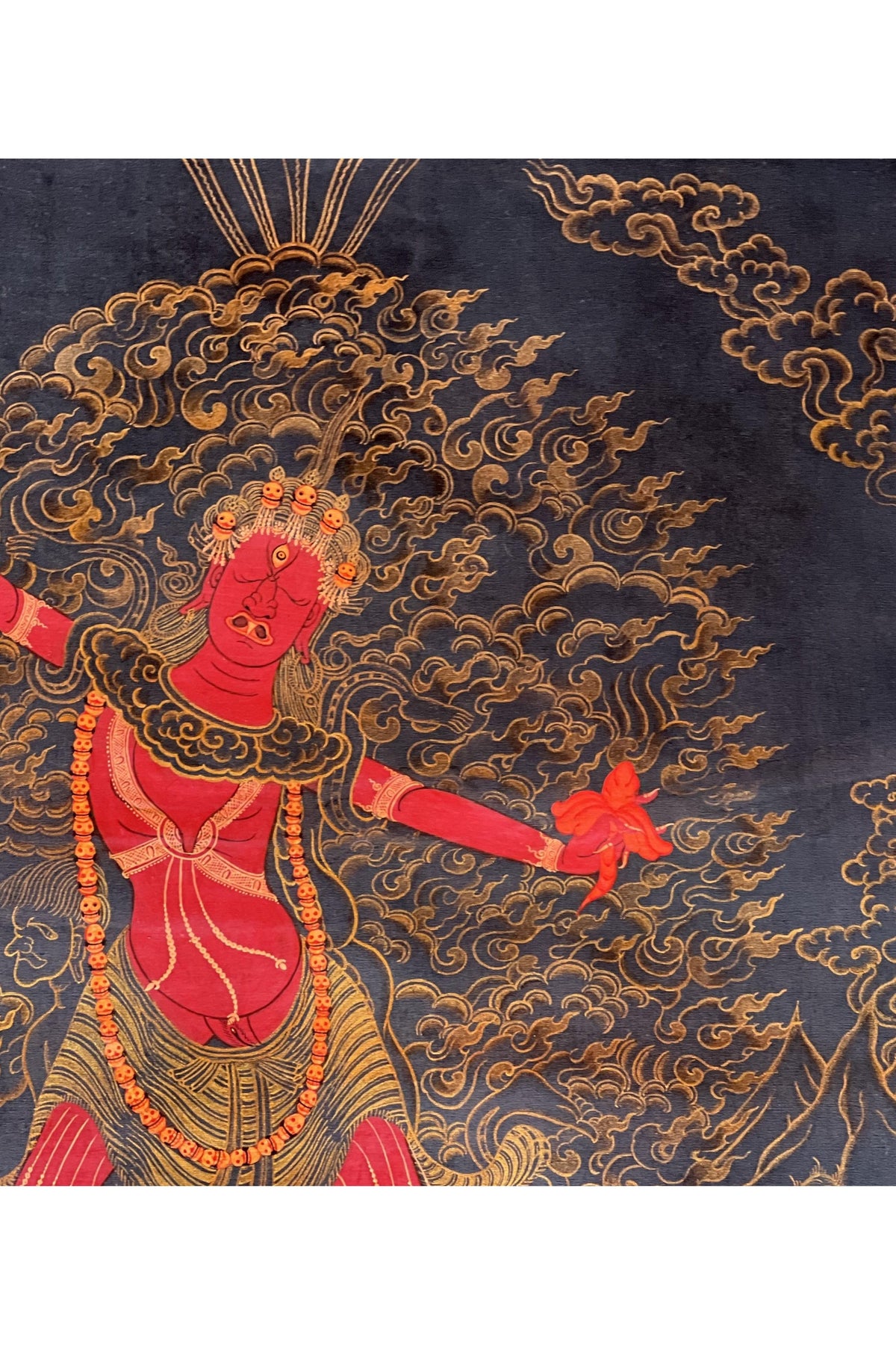 Hand-Painted Ekajati Thangka: One-Eyed Protective Goddess Art