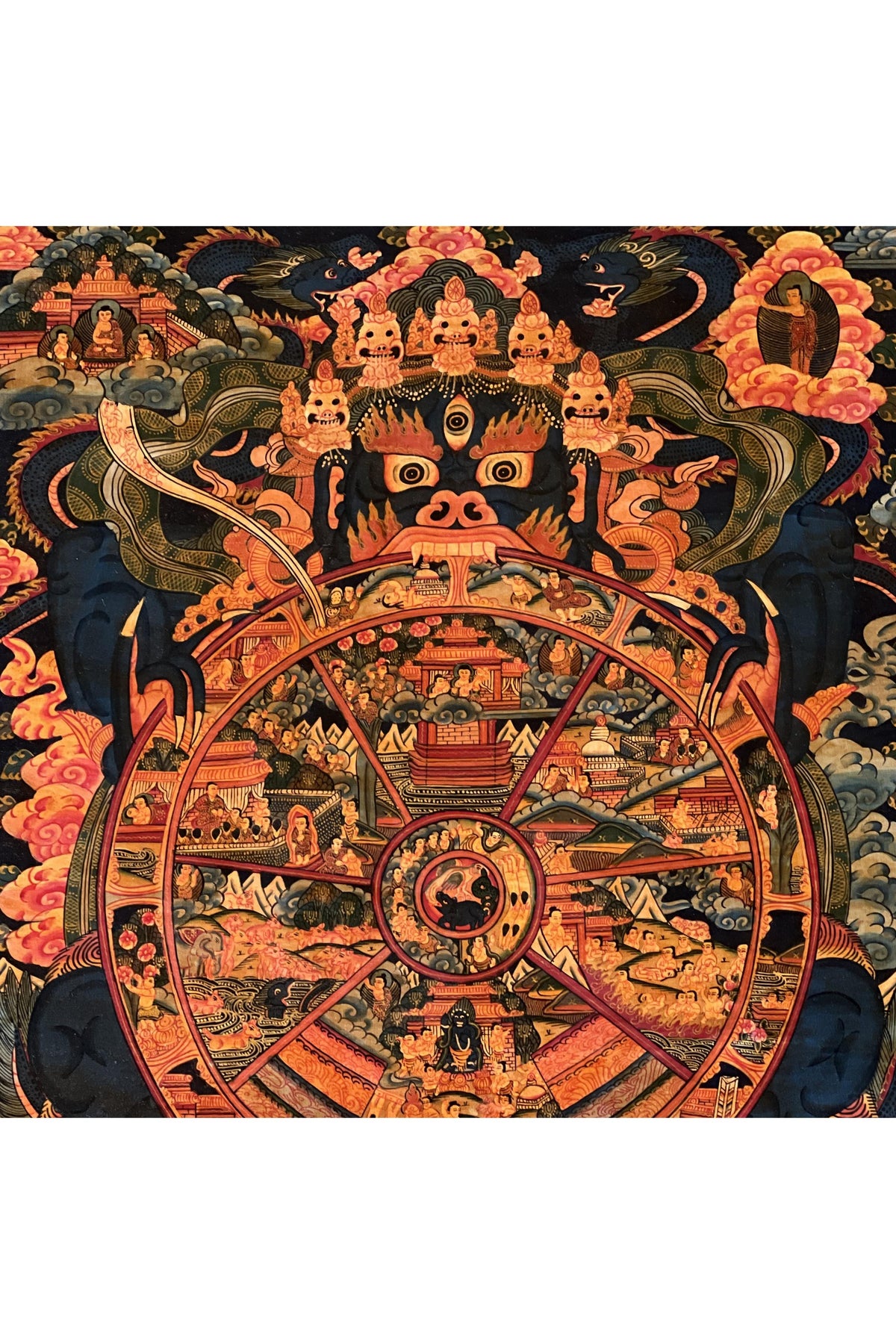 Hand-Painted Wheel of Life Thangka Painting - Tibetan Buddhist Art