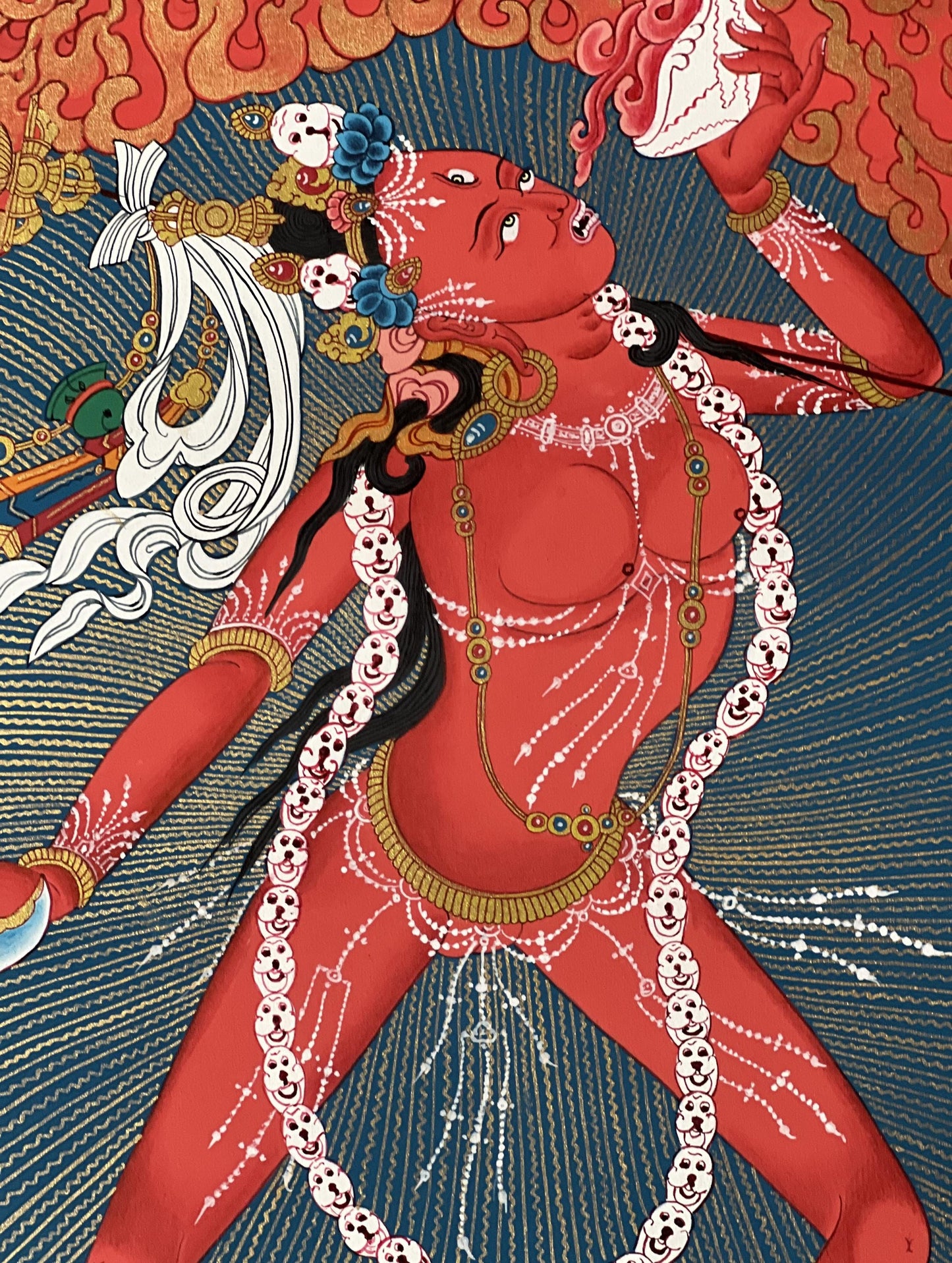 Hand Painted Vajrayogini Thangka: Tibetan Buddhist Art
