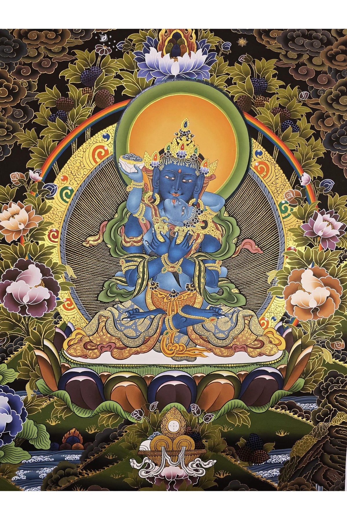 Hand-Painted Vajradhara Shakti Thangka – Tibetan Art, Nepal