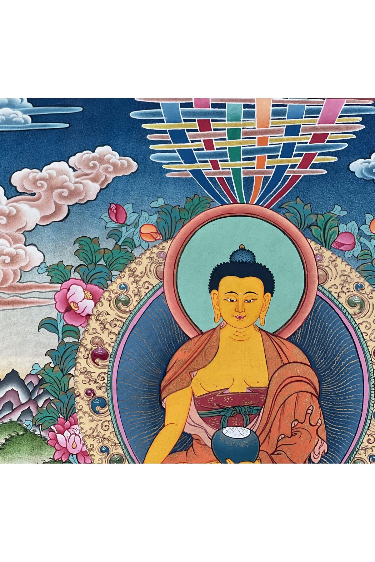 Hand-Painted Shakyamuni Buddha Thangka | 24K Gold, Nepal