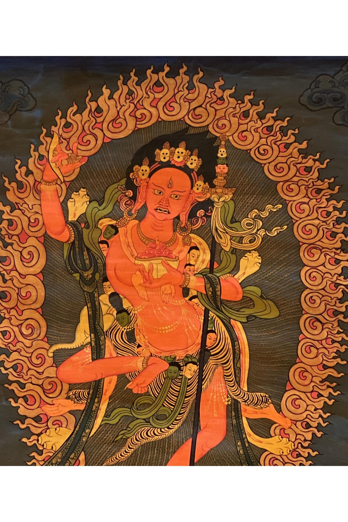Hand-Painted Vajravarahi Oil Varnished Thangka – Tibetan Buddhist Art, Silk Brocade
