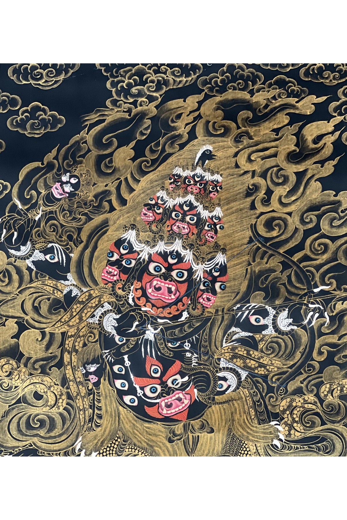 Handmade Rahula Thangka | Tibetan Buddhist Guardian Deity Painting