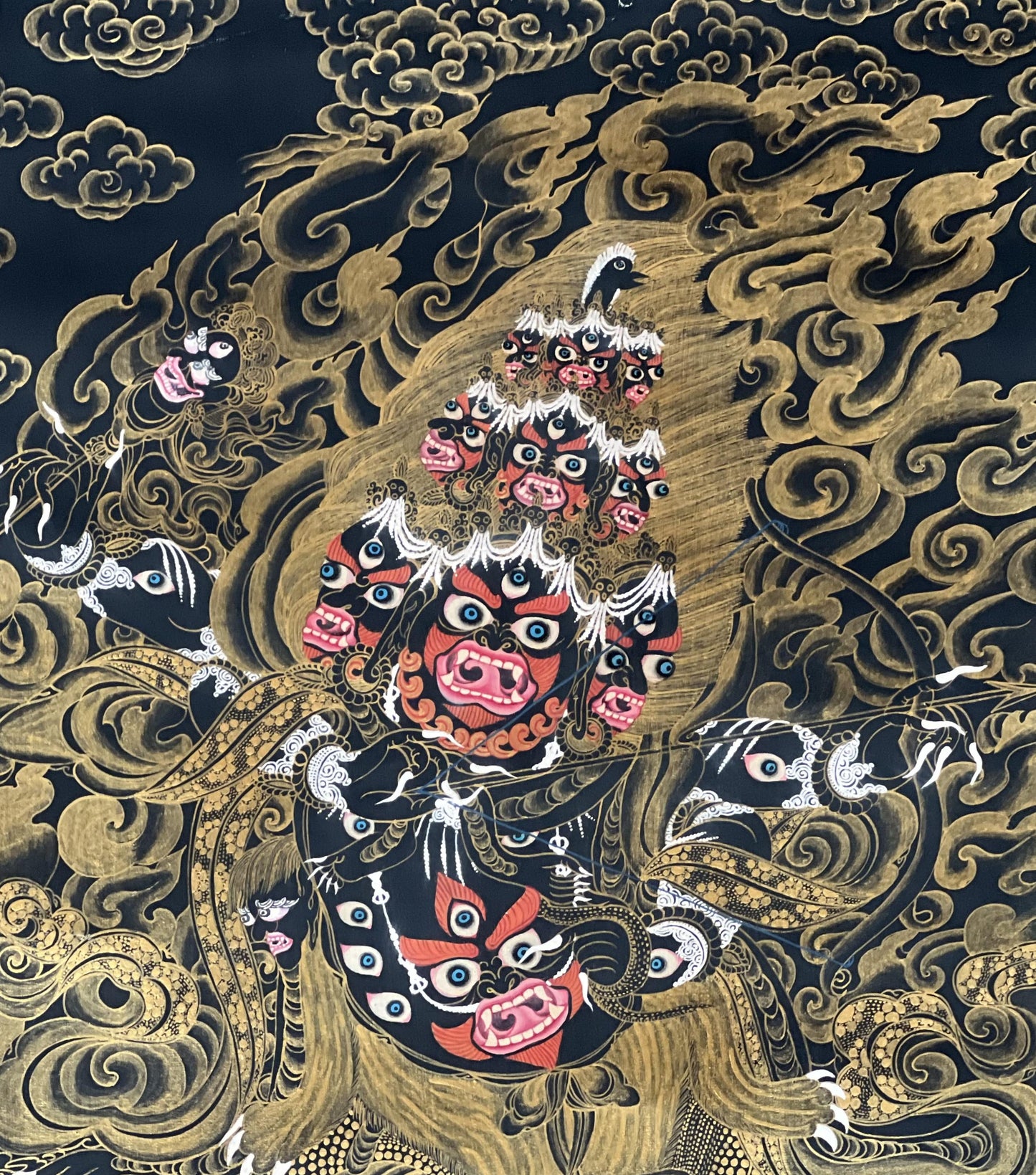 Handmade Rahula Thangka | Tibetan Buddhist Guardian Deity Painting