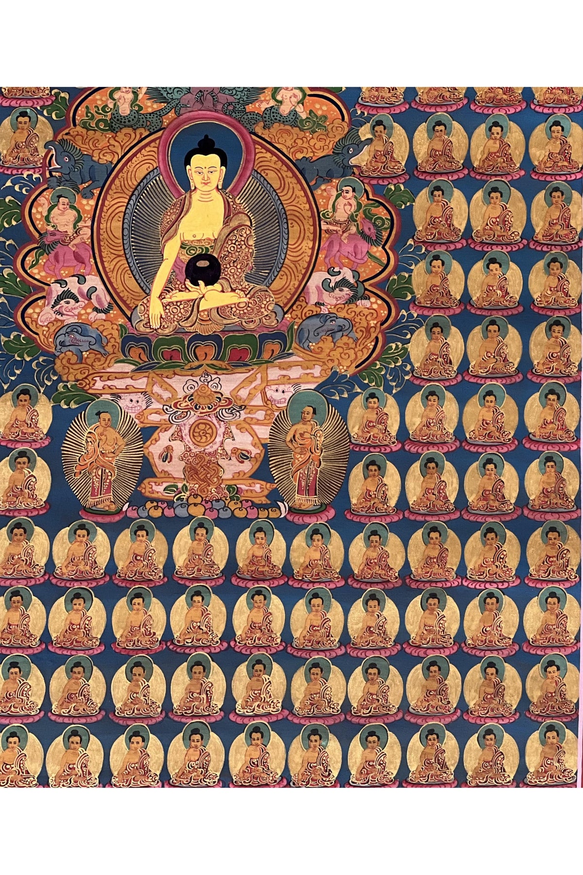 Hand-Painted Thousand Buddha Thangka – Tibetan Meditation Art