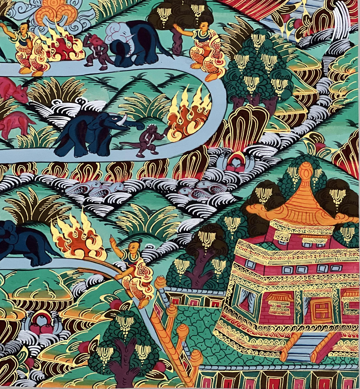 Tibetan Thangka Painting Samatha Meditation, Buddhist Art
