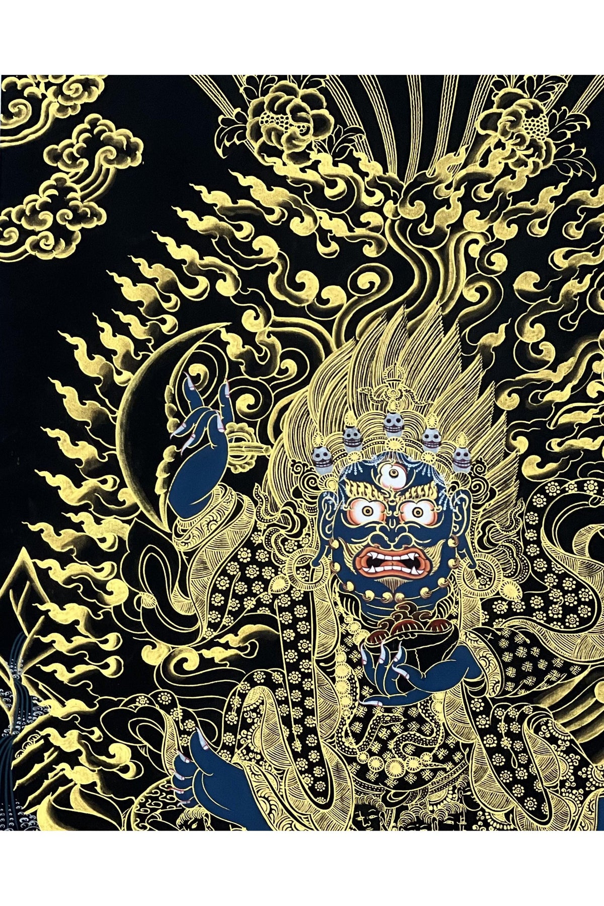 Mahakala Bernagchen Thangka | Kagyu Protector Art | Hand-Painted Tibetan Buddhist Painting | Spiritual Wall Decor