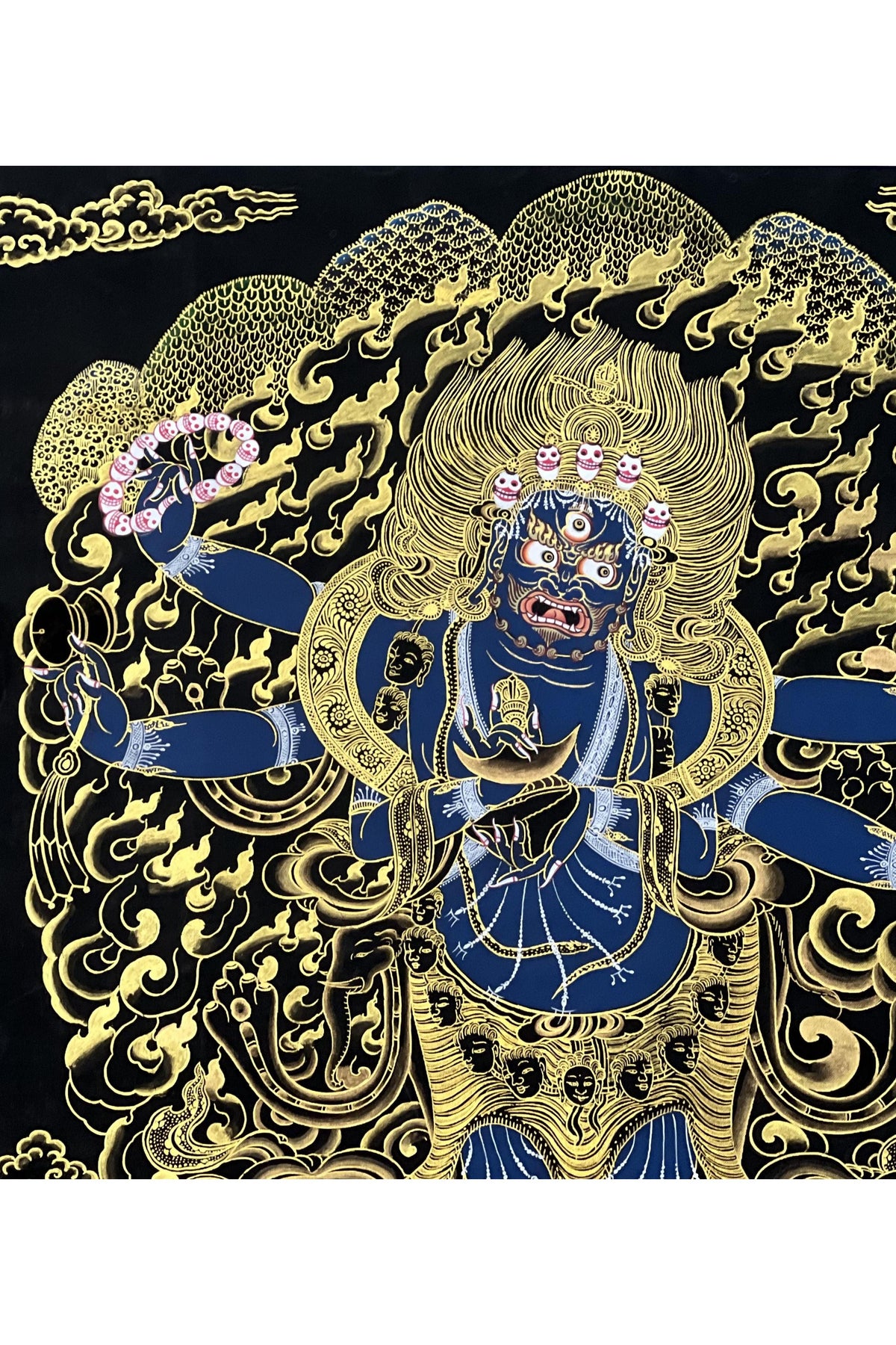Hand-Painted Six-Armed Mahakala Thangka – Tibetan Dharma Protector Art