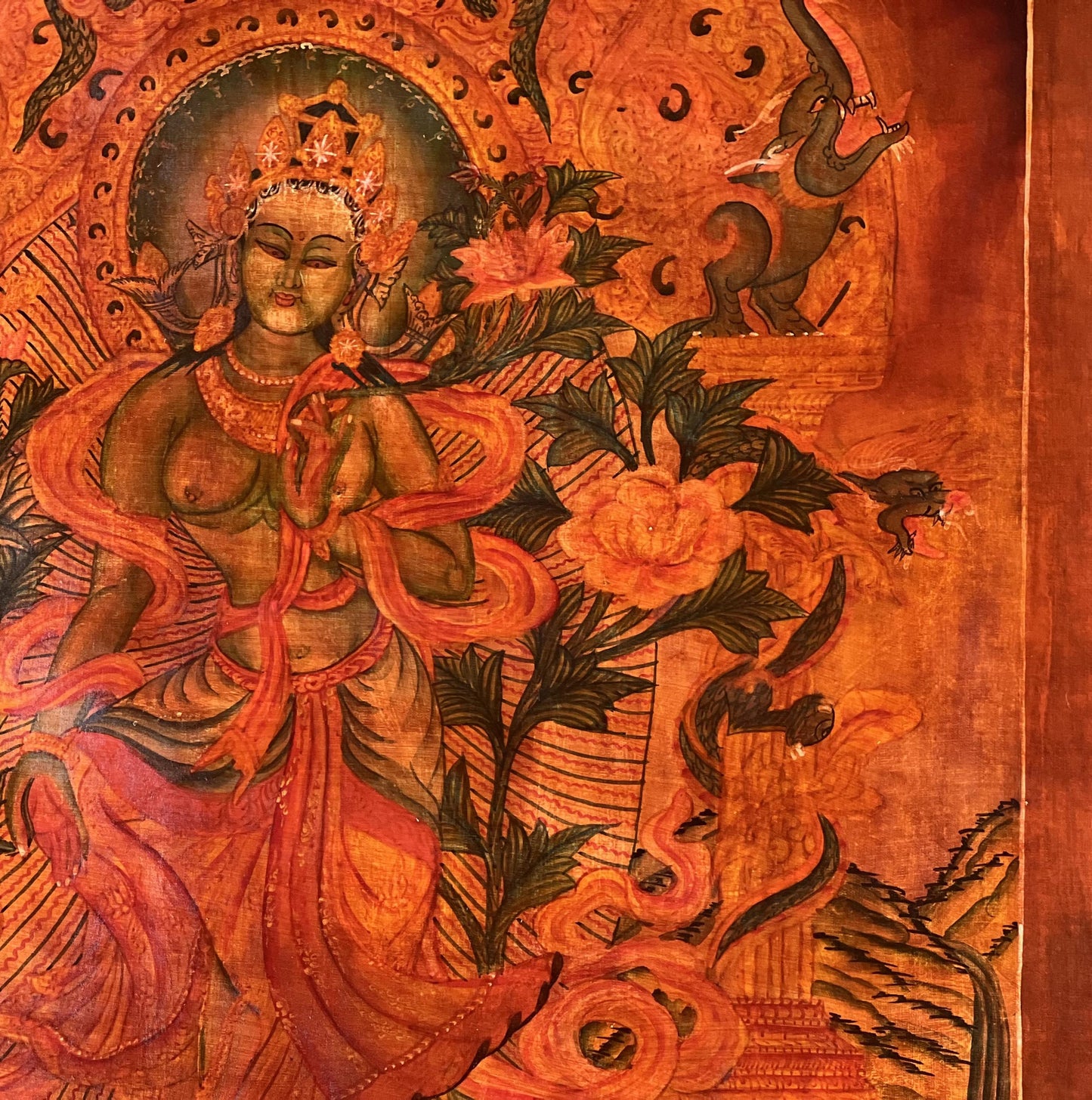 Green Tara Thangka Painting | Newari Paubha Art, Nepal