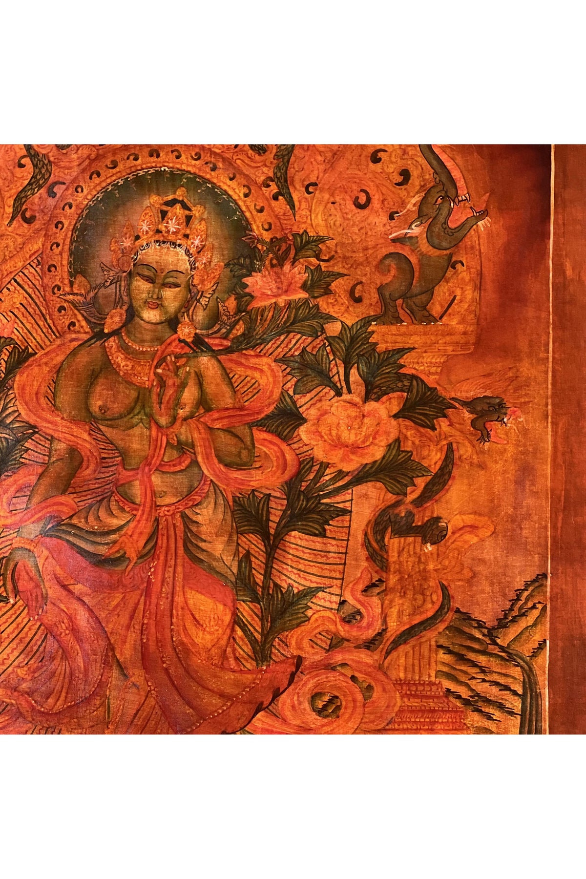 Green Tara Thangka Painting | Newari Paubha Art, Nepal