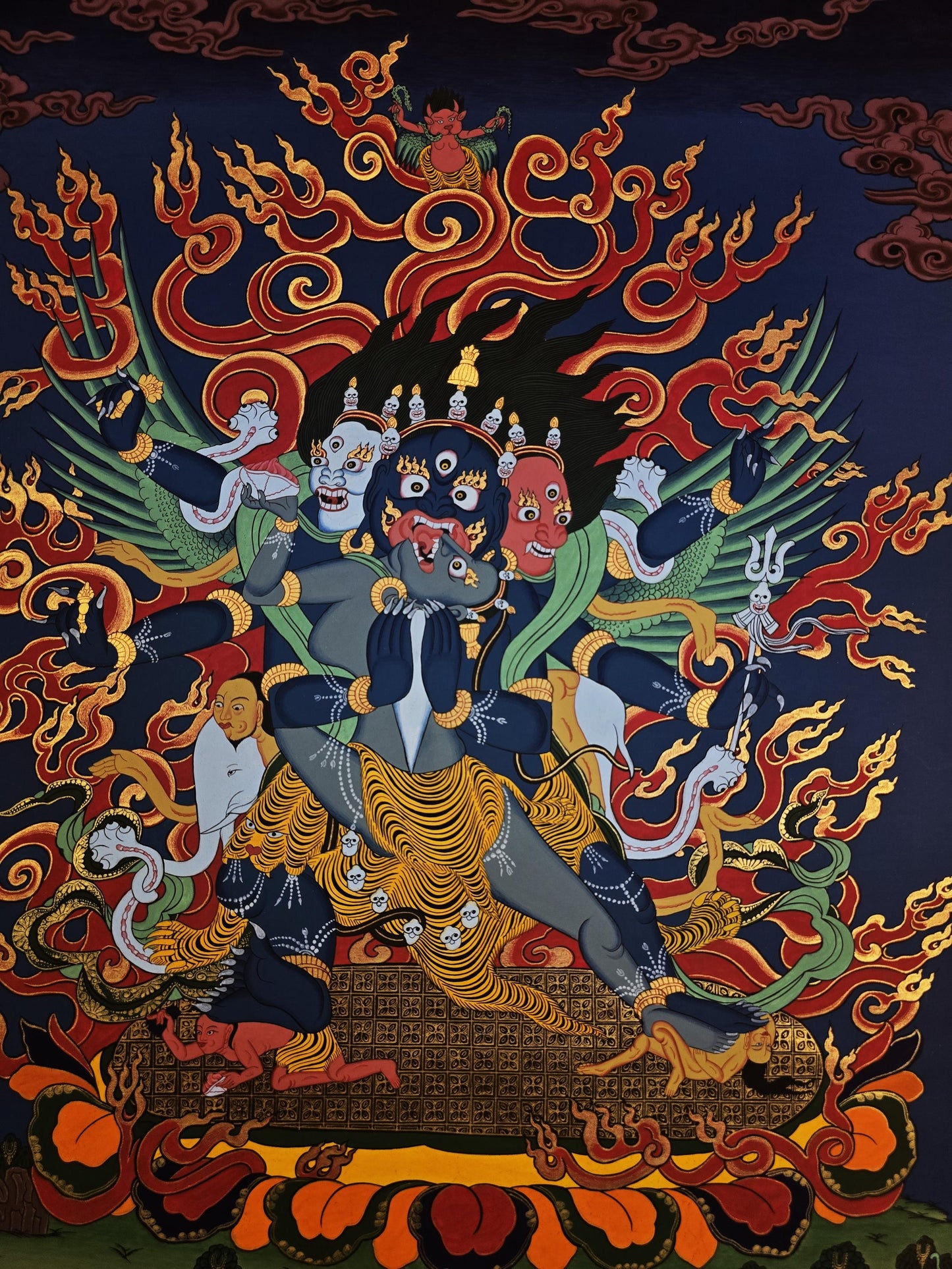 Vajrakilaya Thangka Painting | Tibetan Dorje Phurba | Hand-painted Masterpiece | Wrathful Deity Art