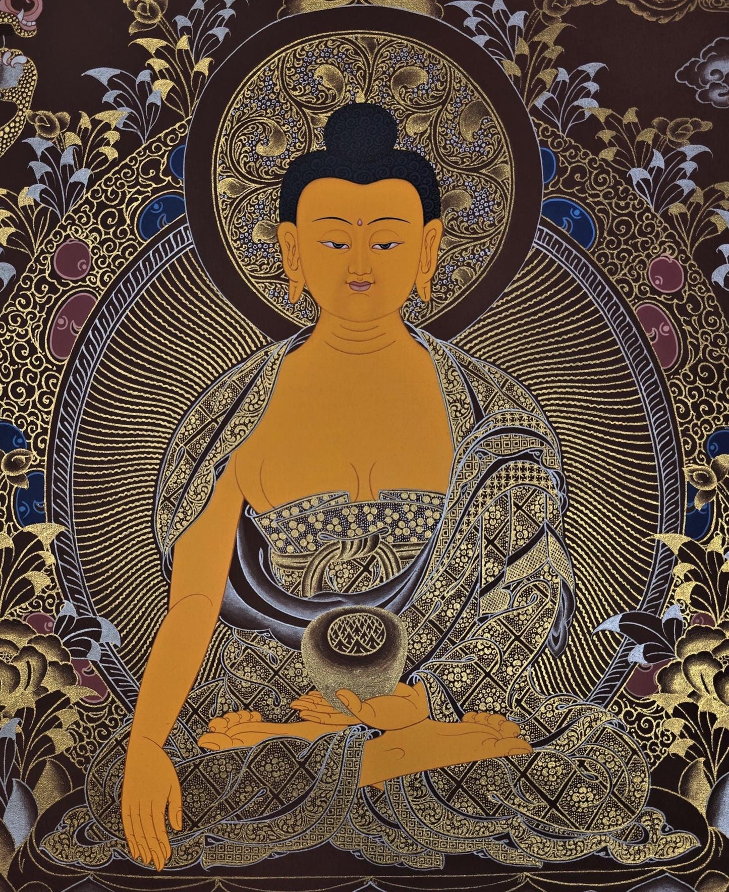 Original Hand-Painted Shakyamuni Buddha Thangka | Siddhartha Gautama Tibetan Art | Meditation Enlightenment Painting