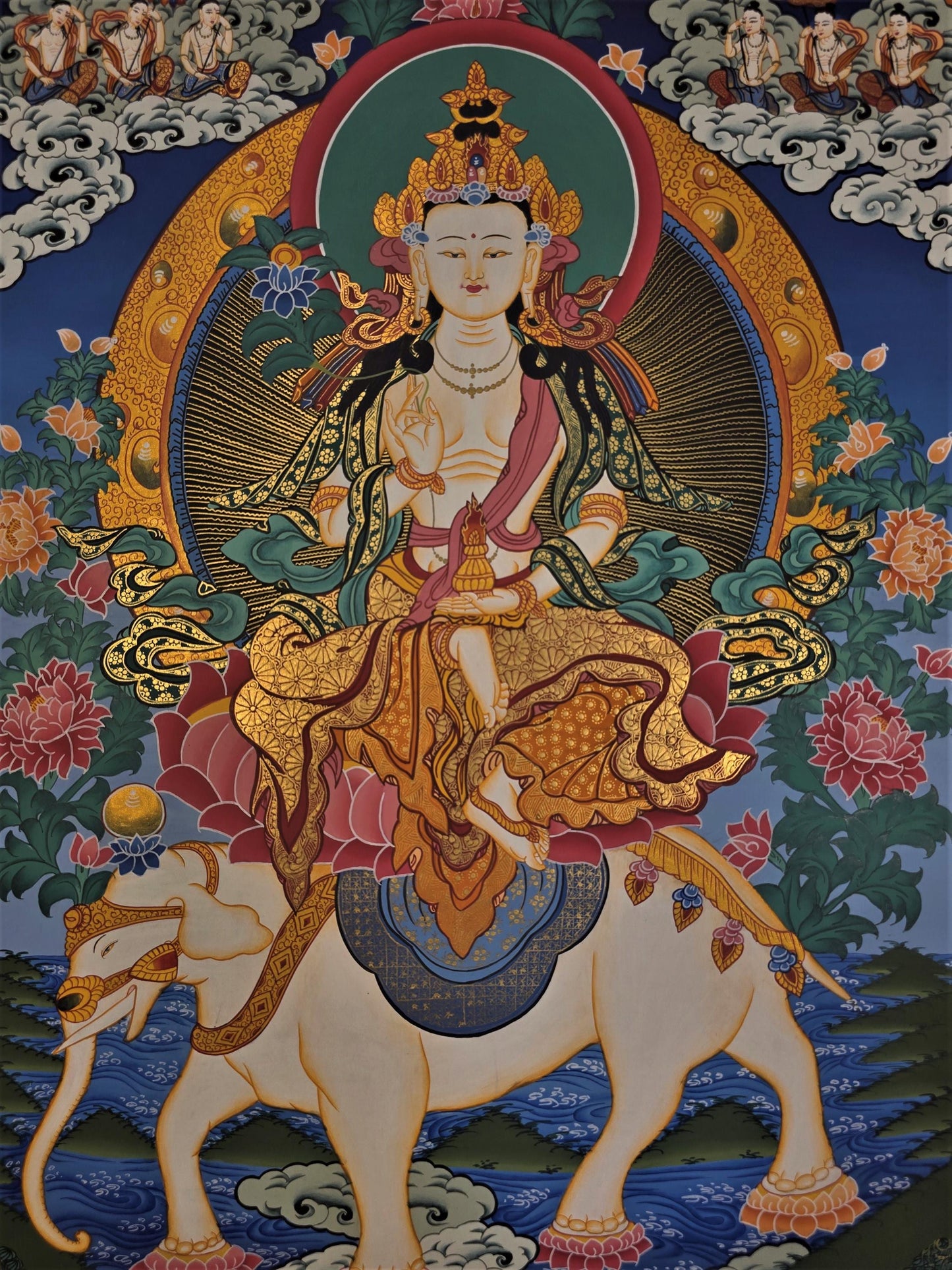Hand-Painted Kindness Buddha Thangka – Tibetan Art from Nepal (18x27 Inch)