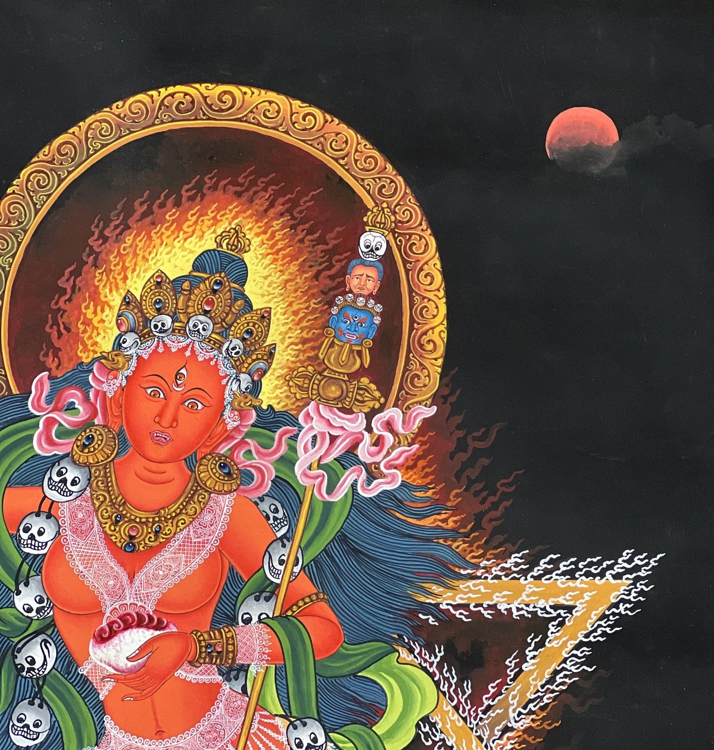 Vajravarahi Newari Paubha Masterpiece Painting – Hand-Painted Tantric Goddess of Wisdom and Transformation
