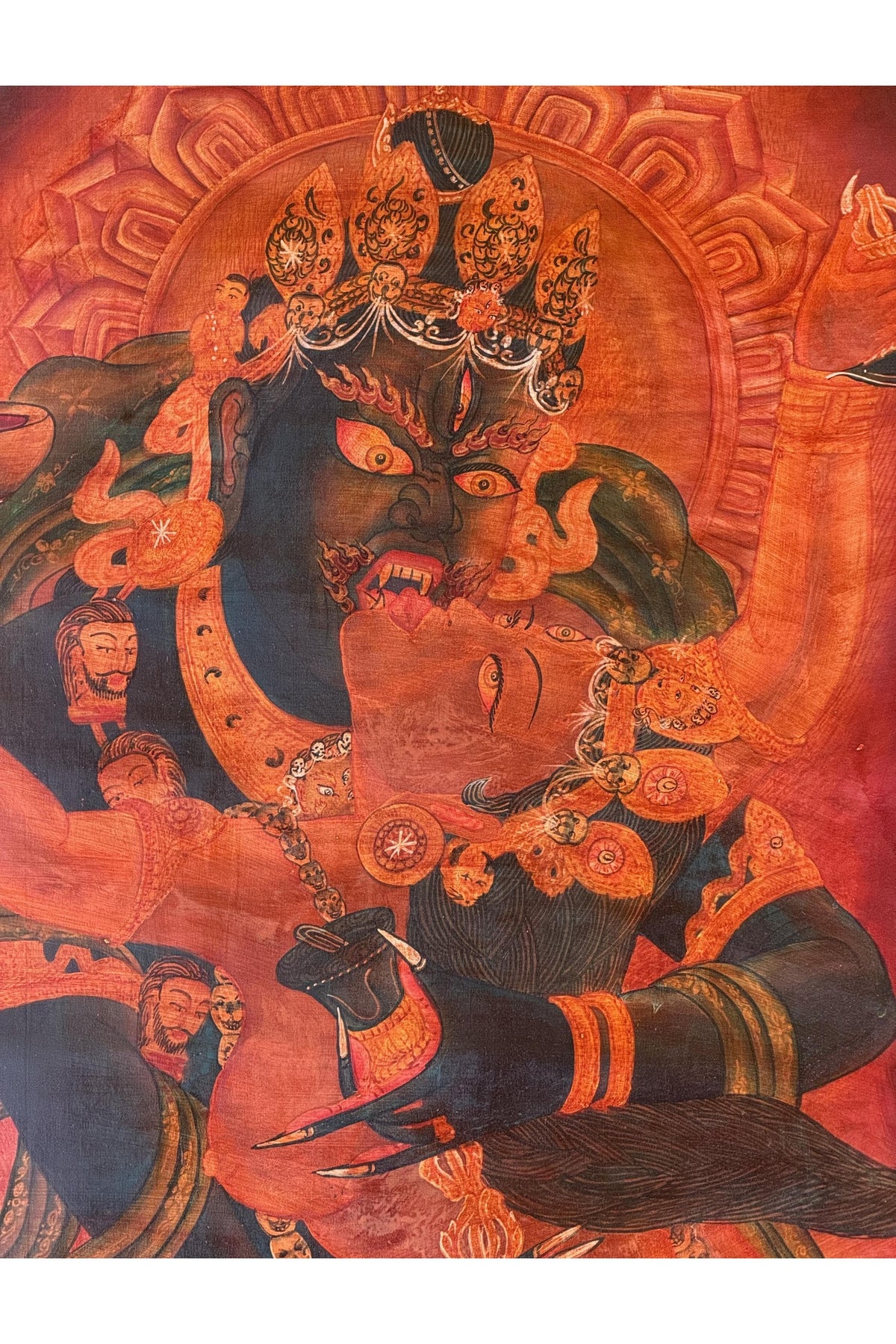 Chakrasamvara Shakti Thangka | Hand-Painted Newari Paubha | Oil-Varnished Buddhist Art | Tantric Yab-Yum ( Union ) Painting