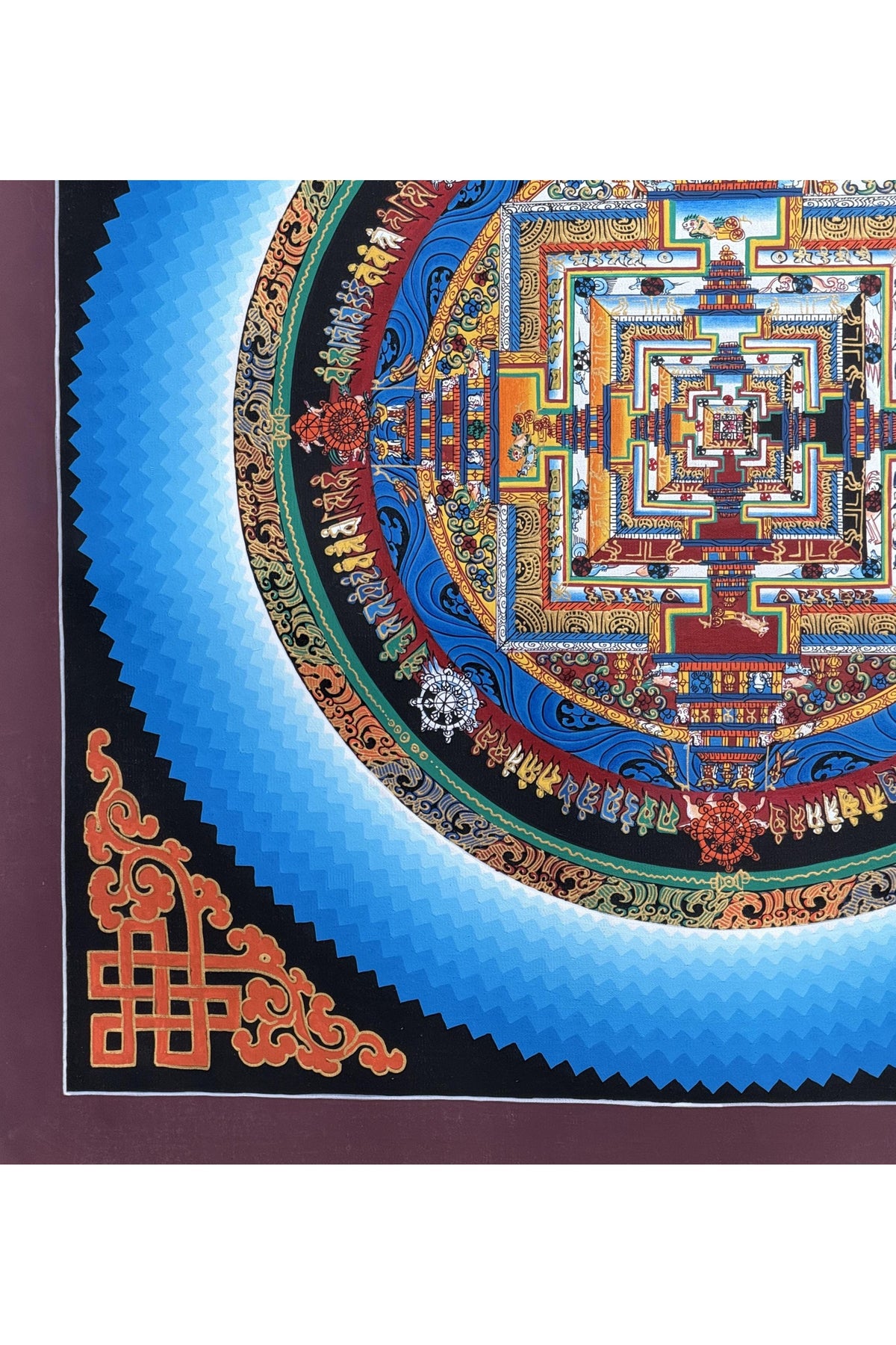 Kalachakra Mandala Thangka | Hand-Painted Tibetan Art | Rainbow Lotus Mandala | Buddhist Wall Decor