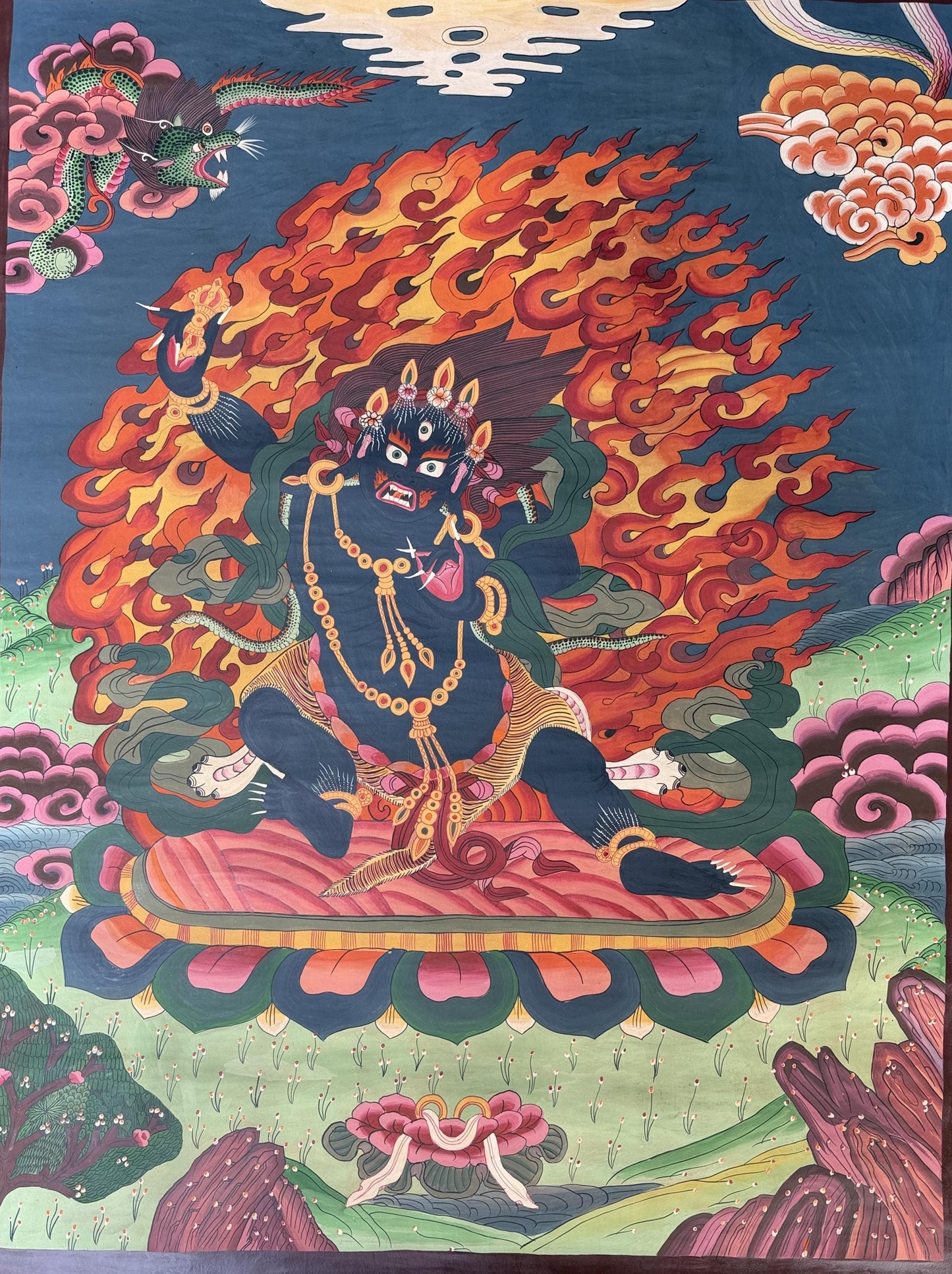 Hand-Painted Vajrapani Thangka | Tibetan Art for Meditation & Mindfulness | Compassion and Inspiration