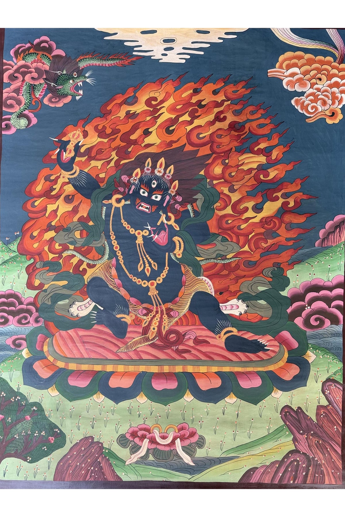 Hand-Painted Vajrapani Thangka | Tibetan Art for Meditation & Mindfulness | Compassion and Inspiration