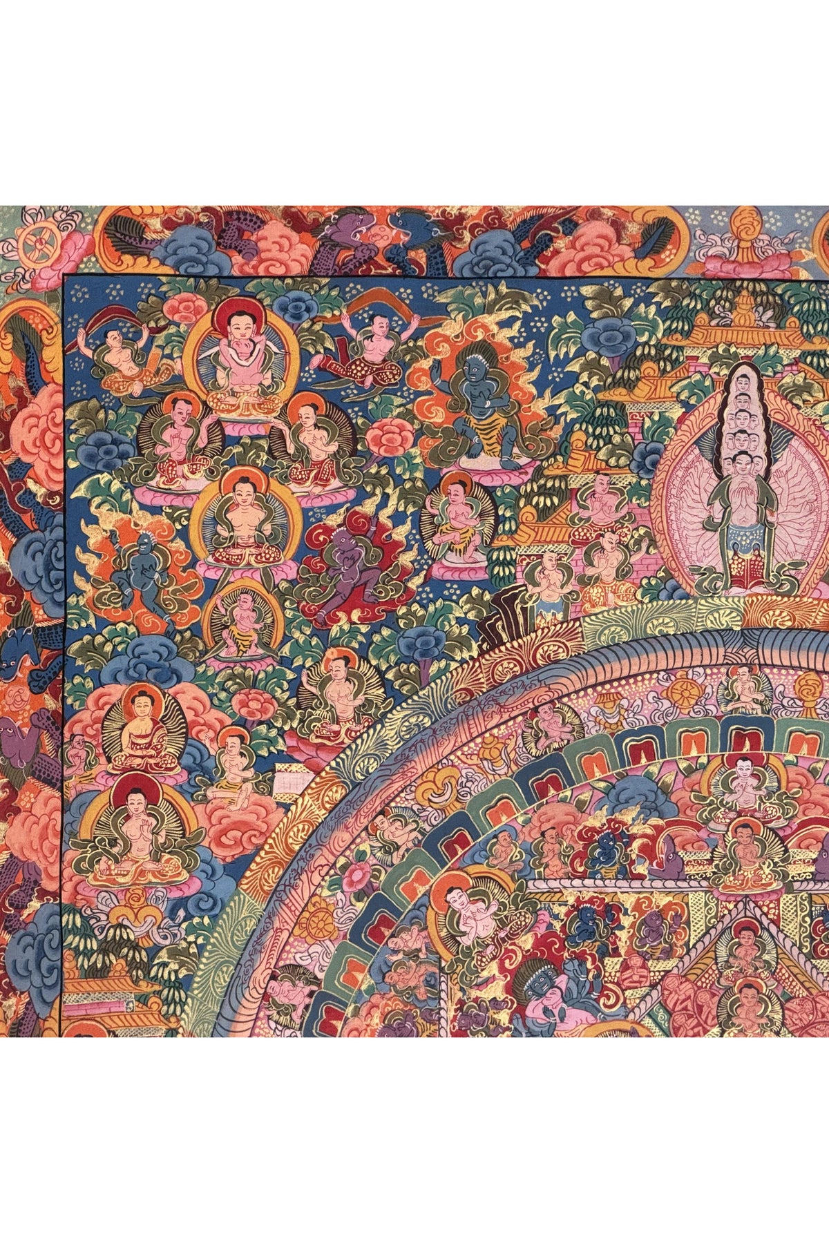 Buddha Life Story Mandala Thangka Painting –Large Hand-Painted Tibetan Buddhist Art