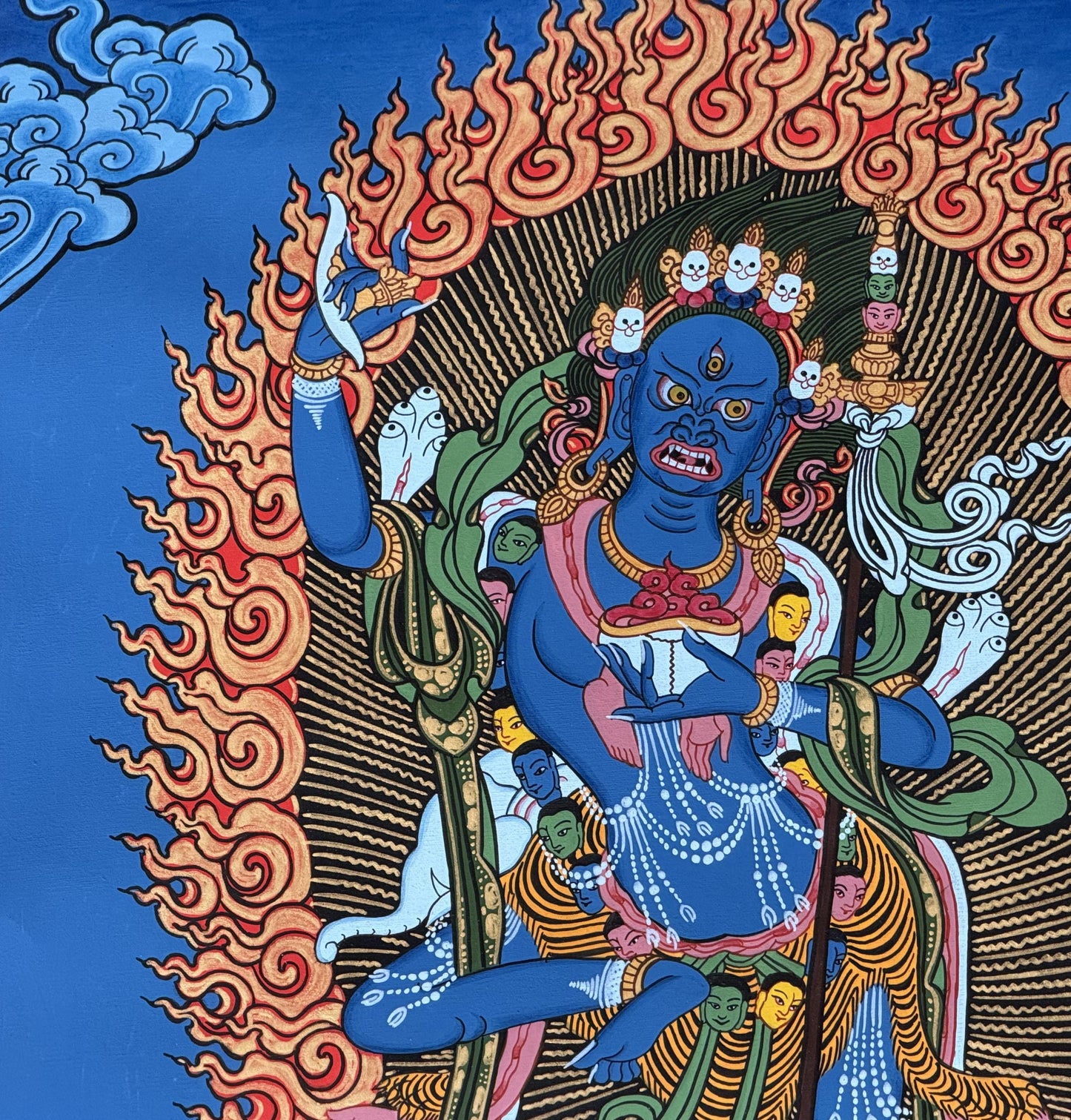 Original Hand-Painted Vajravarahi (Dorje Phagmo) Tibetan Thangka – Female Buddha Meditation Art