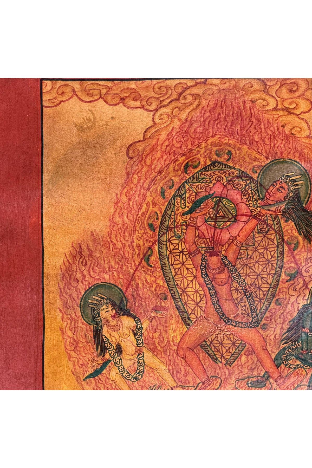 Hand Painted Chhinnamasta Thangka Painting | Hindu Mahavidya Goddess Art | Tibetan Buddhist Tantric Art