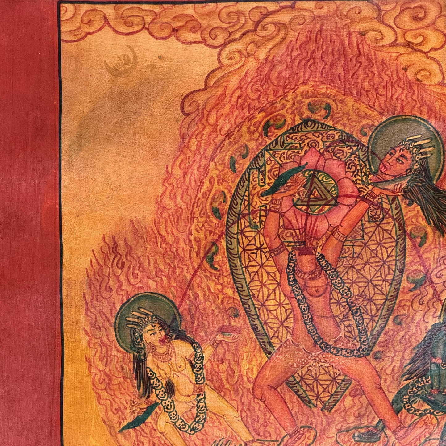Hand Painted Chhinnamasta Thangka Painting | Hindu Mahavidya Goddess Art | Tibetan Buddhist Tantric Art