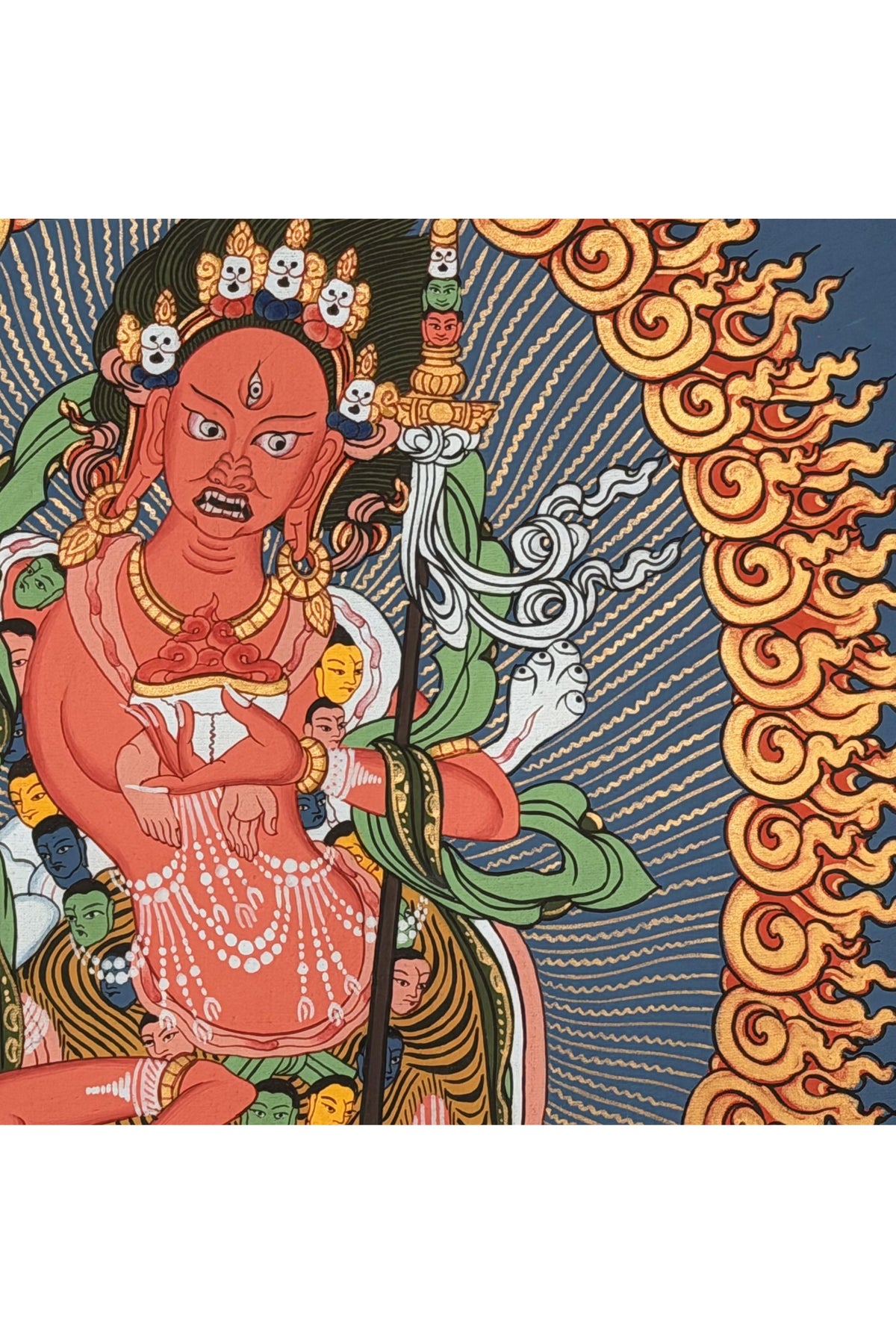 Hand-Painted Vajravarahi Thangka with Silk Brocade