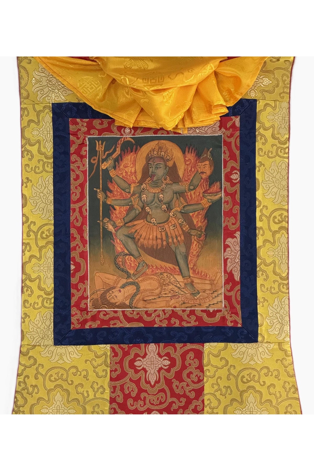 Goddess Kali Thangka Painting | Hand-Painted Hindu Art