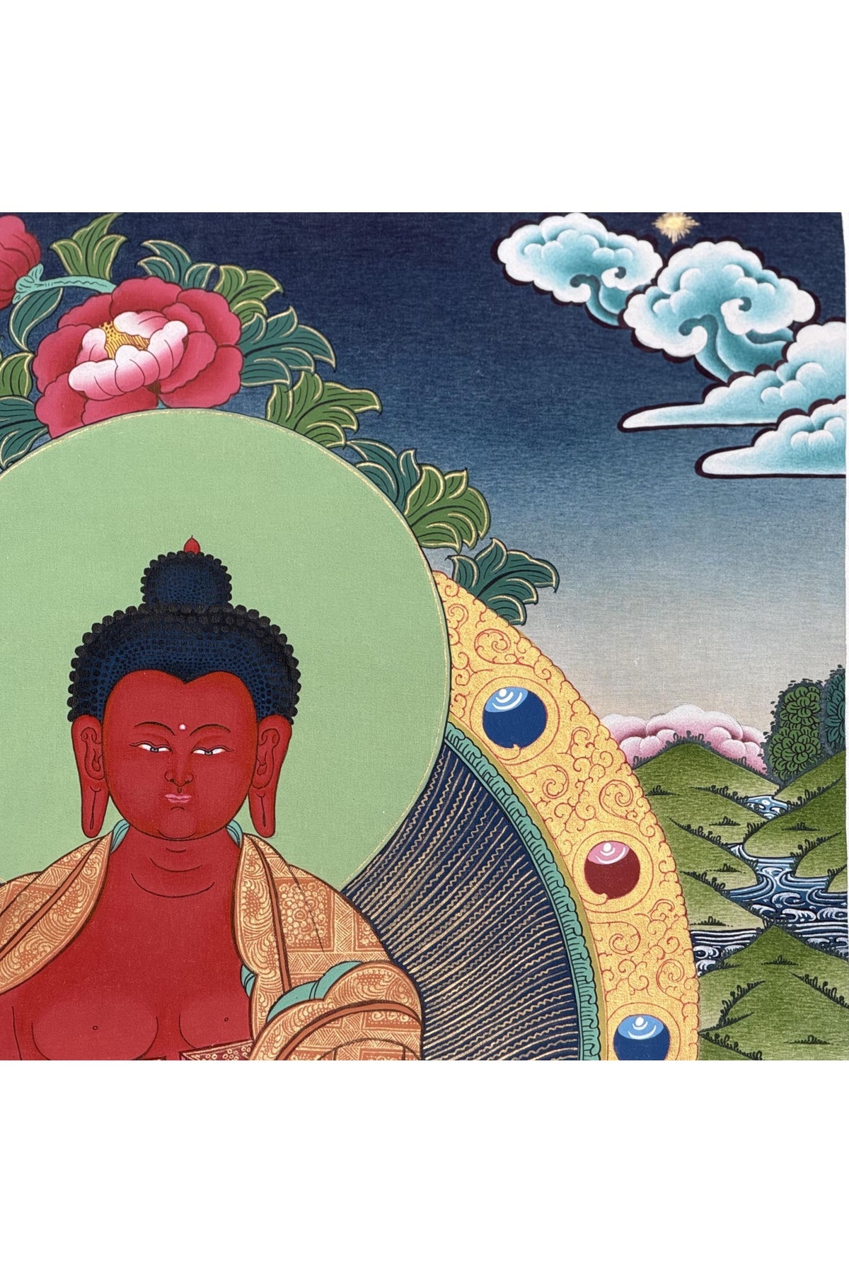 Amitabha Buddha Thangka | Hand-Painted Tibetan Pure Land Art