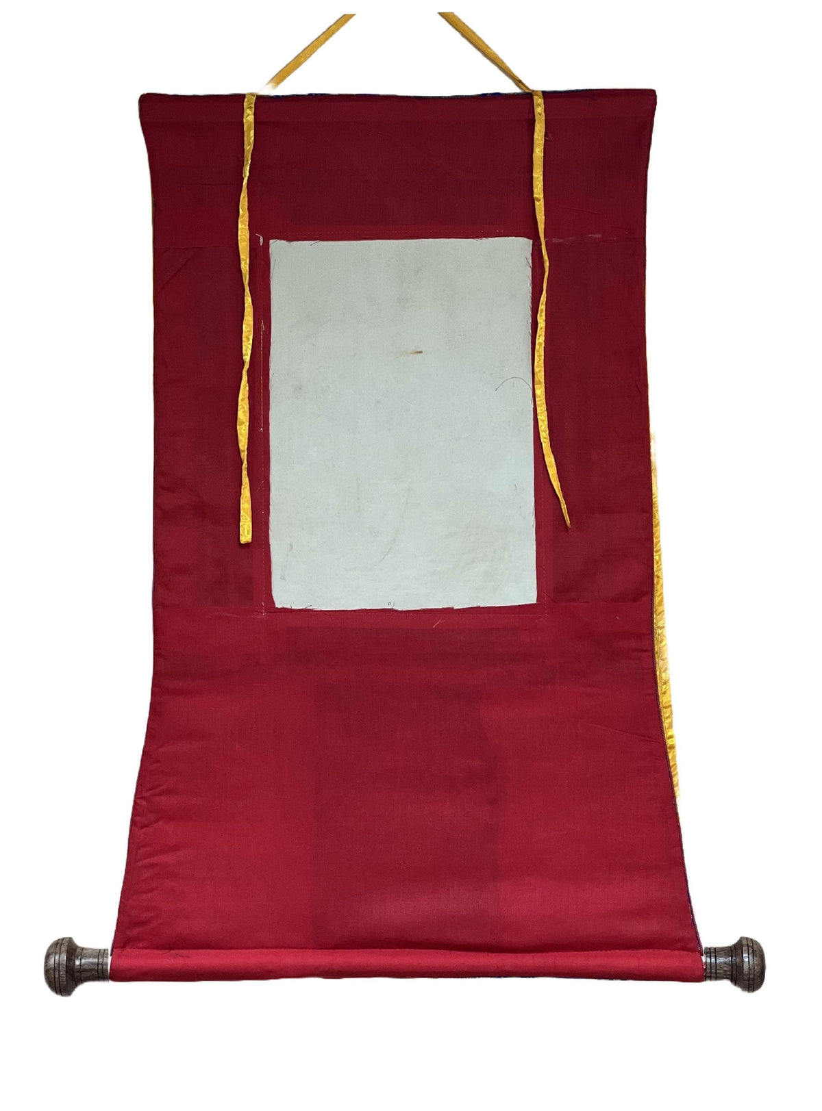 Tsongkhapa Thangka with Silk Brocade | Hand-Painted Tibetan Buddhist Master Art