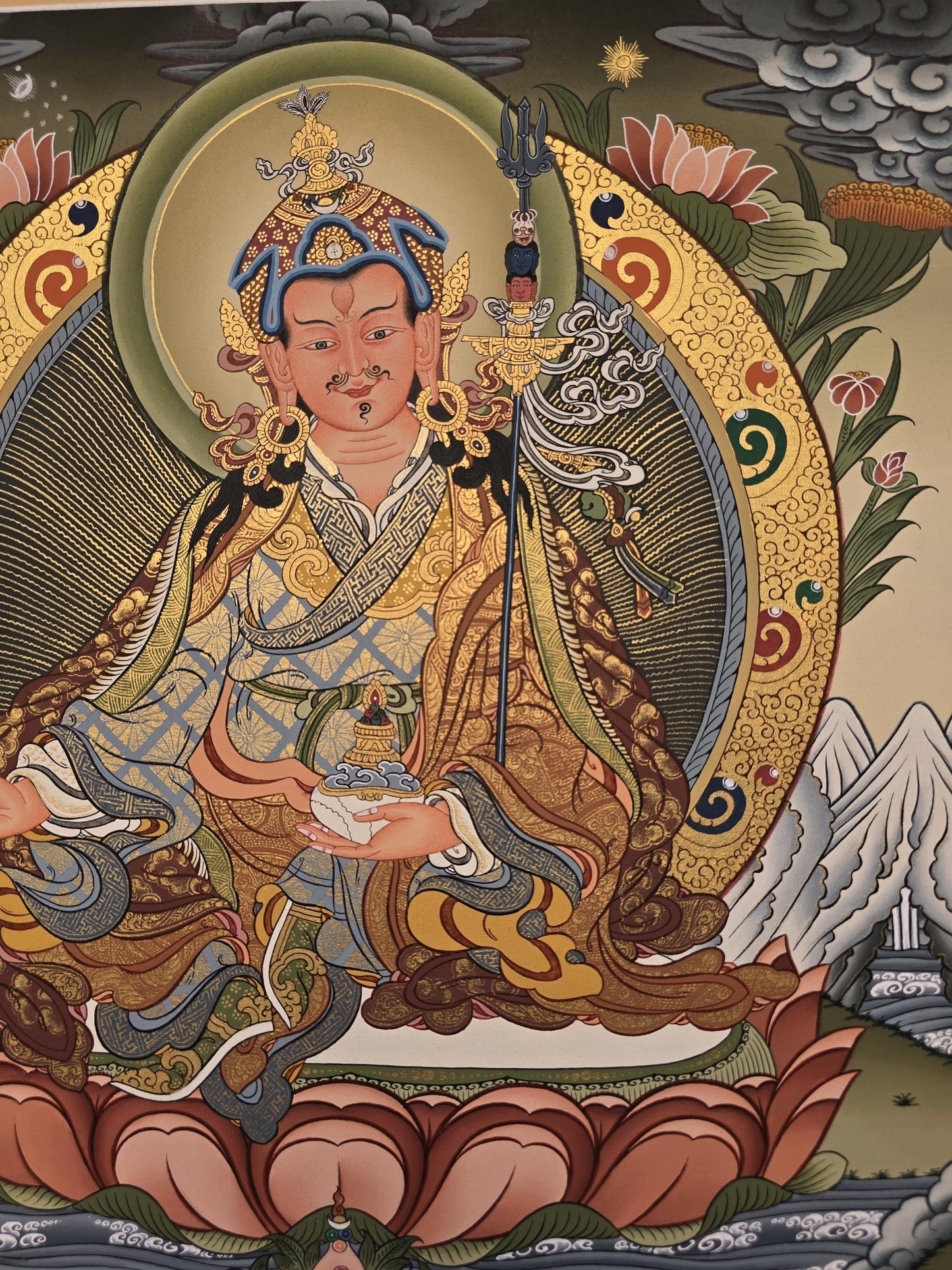 Padmasambhava Thangka | Hand-Painted Guru Rinpoche Tibetan Meditation Art