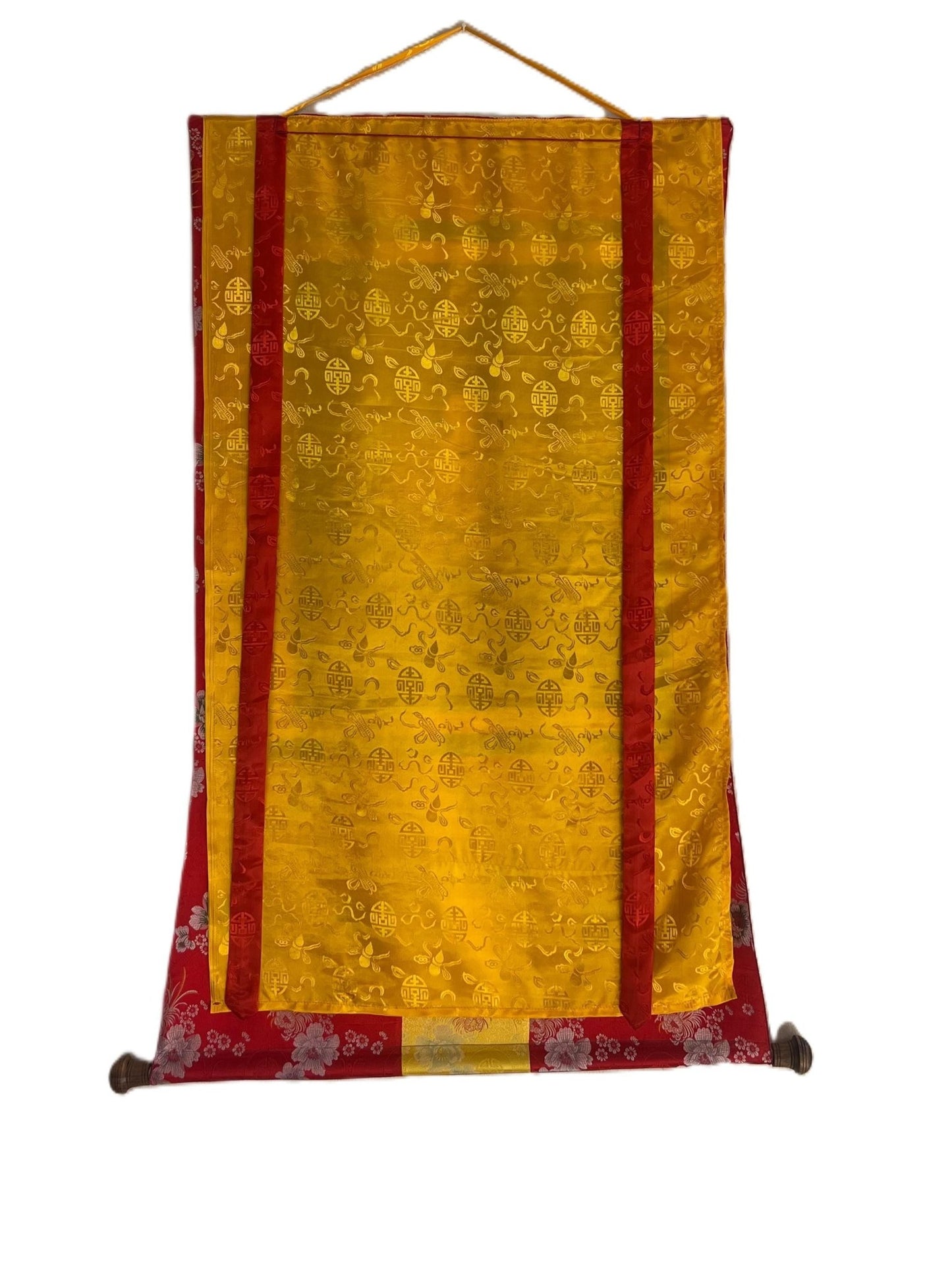 Original Hand Painted Avalokiteshvara/ Chenrezig Compassion / Meditation Tibetan Thangka Painting with Silk Brocade - Tibetan Thangka Art