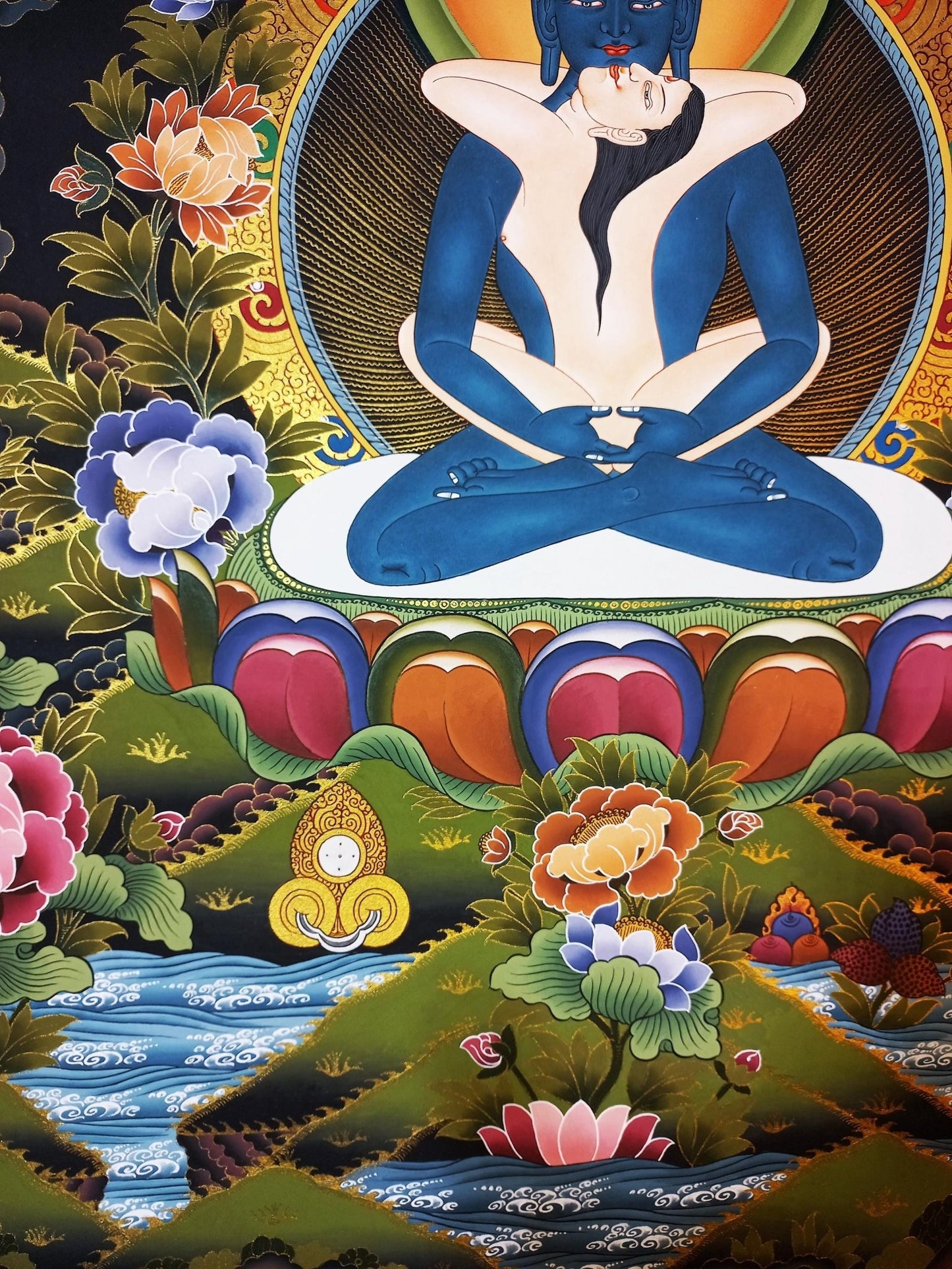 Original Hand Painted Buddha Shakti/ Samantabhadra Masterpiece Gold Tibetan Compassion / Meditation Wall Hanging Thangka / Thanka Painting - Tibetan Thangka Art