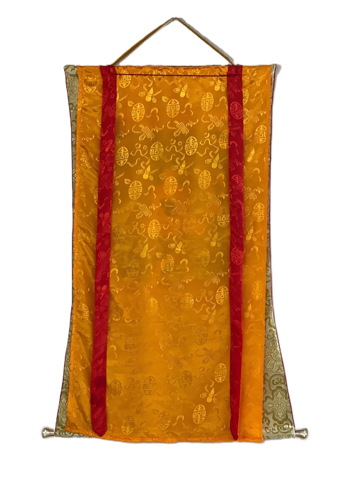 Original Hand - painted Buddha Shakyamuni/ Siddhartha Gautama Tibetan Thangka Painting with Silk Brocade - Tibetan Thangka Art