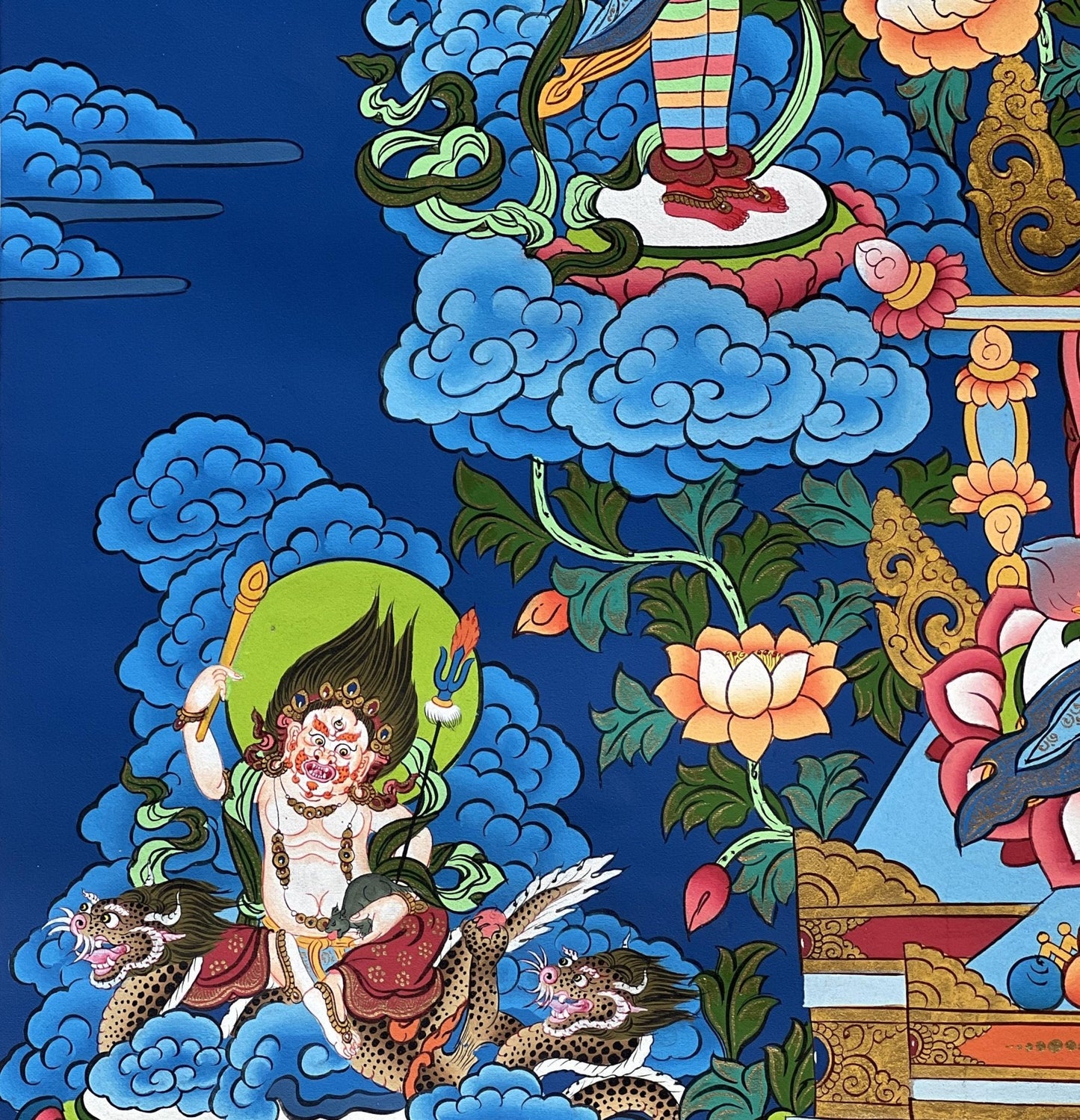 Original Hand Painted Eight Medicine Buddha / Bhaisajyaguru Finest Large Masterpiece Tibetan Meditation Thangka / Thanka Painting from Nepal - Tibetan Thangka Art