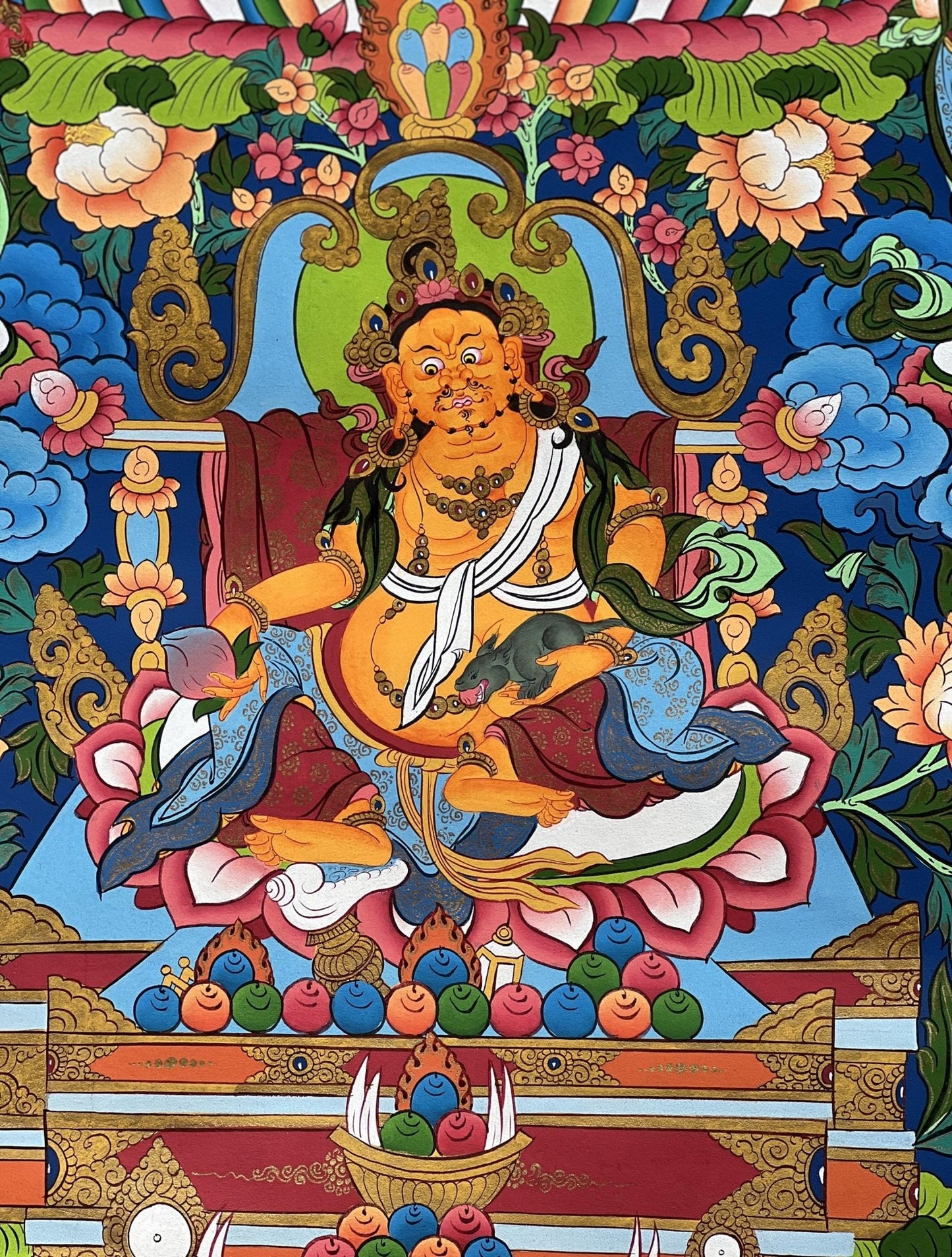Original Hand Painted Eight Medicine Buddha / Bhaisajyaguru Finest Large Masterpiece Tibetan Meditation Thangka / Thanka Painting from Nepal - Tibetan Thangka Art