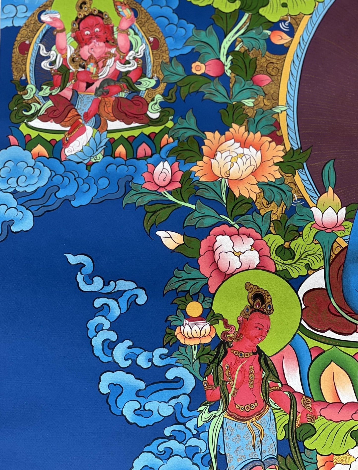 Original Hand Painted Eight Medicine Buddha / Bhaisajyaguru Finest Large Masterpiece Tibetan Meditation Thangka / Thanka Painting from Nepal - Tibetan Thangka Art