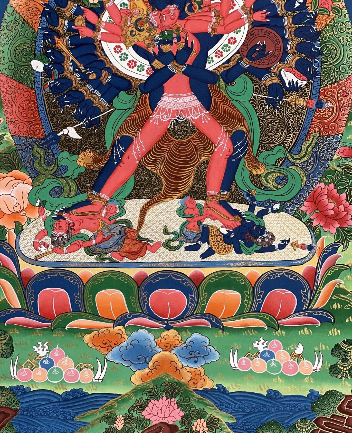 Original Hand - Painted High - Quality Masterpiece Chakrasamvara Shakti Tibetan Thangka Painting Compassion Meditation Art from Nepal - Tibetan Thangka Art